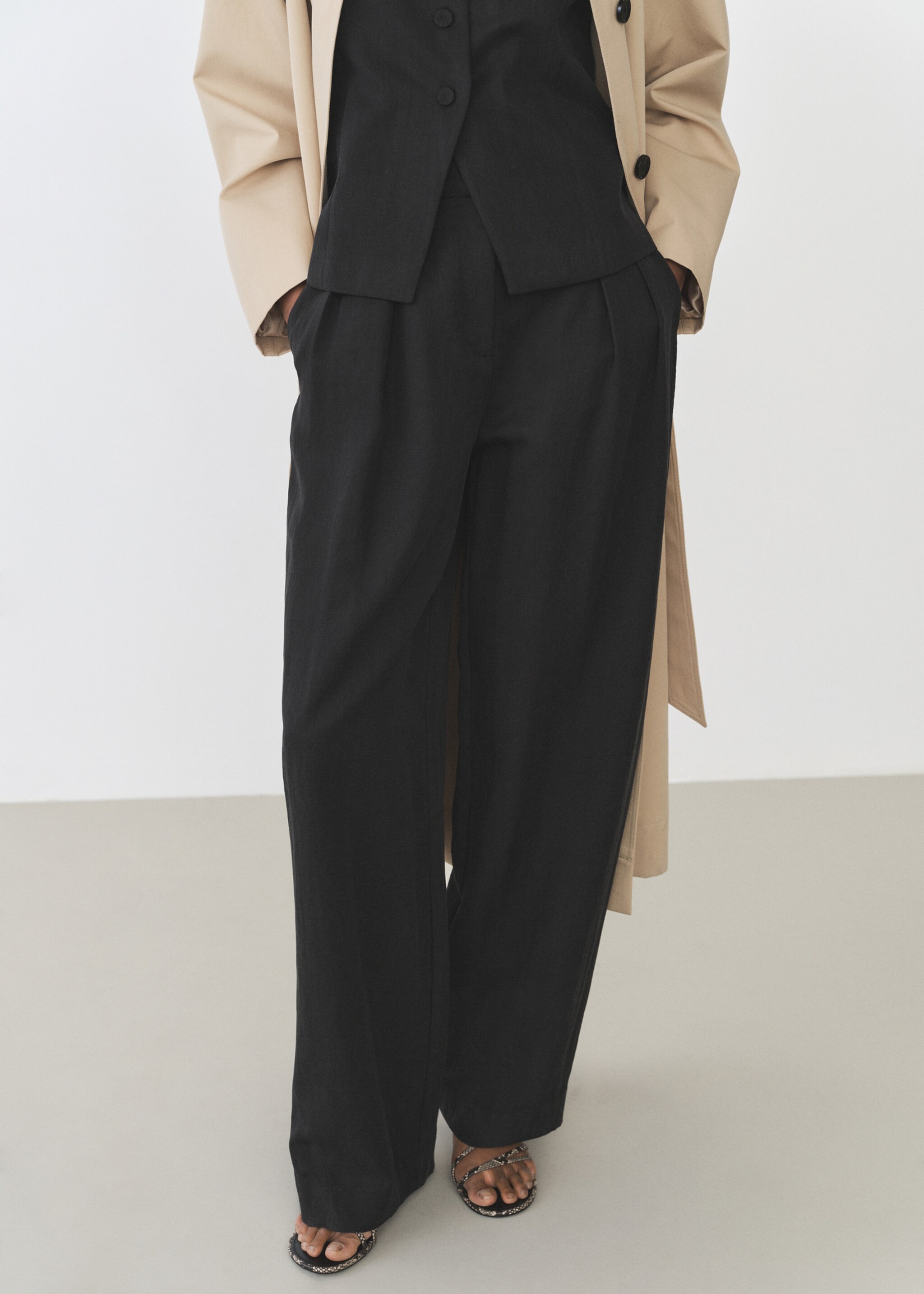 Straight lyocell suit trousers - Medium plane