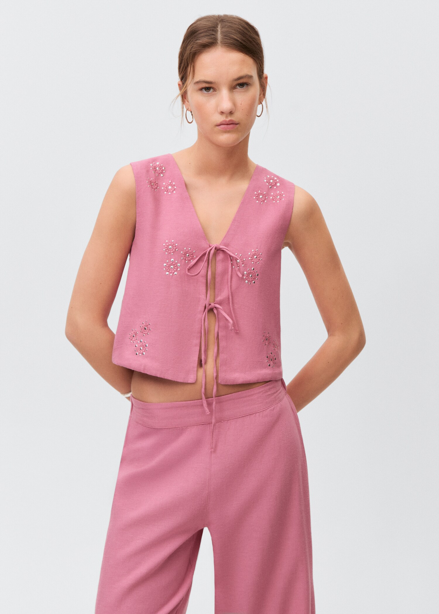 Bestickte Culotte-Hose - Mittlere Ansicht