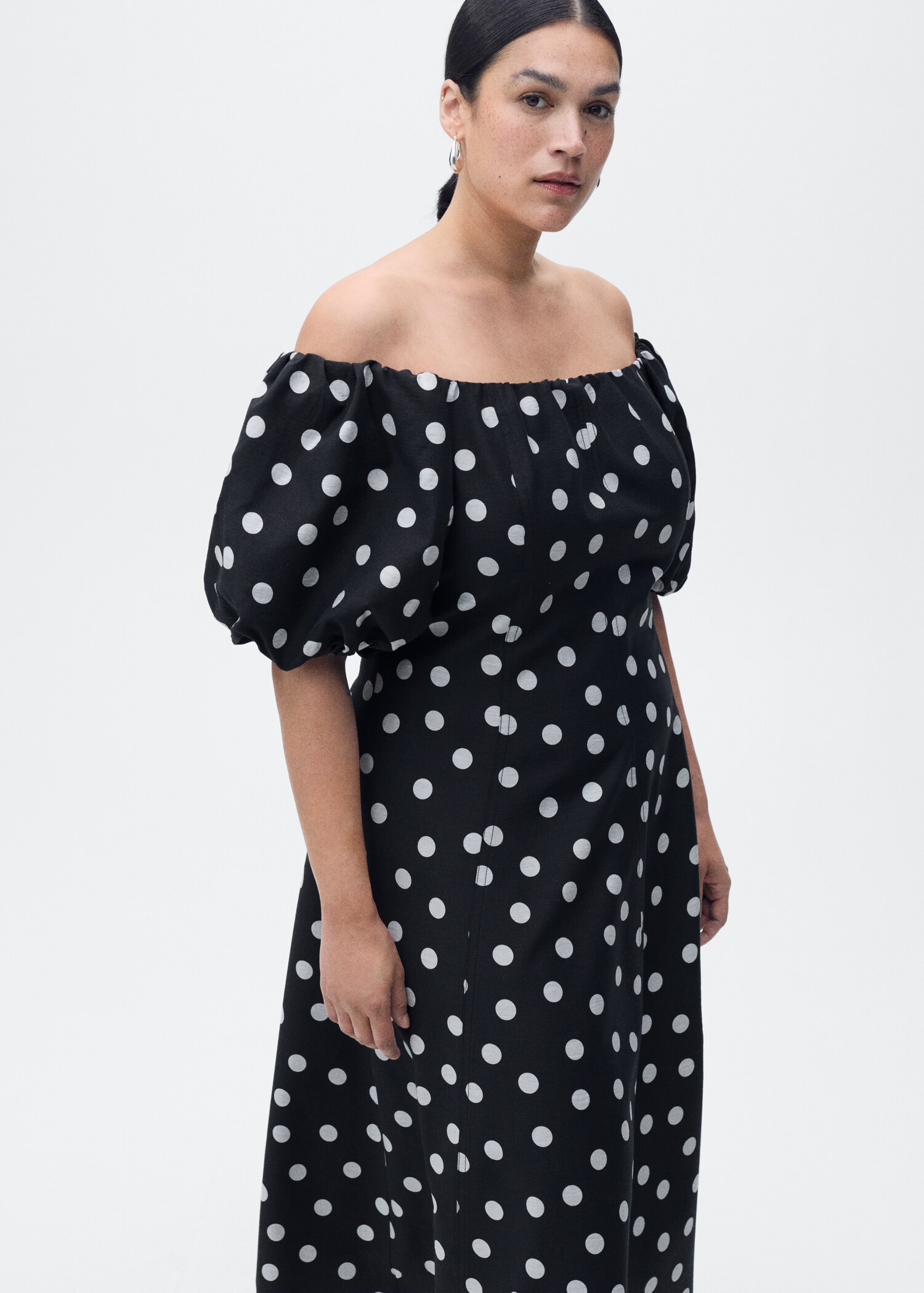 Strapless polka-dot dress - Details of the article 5