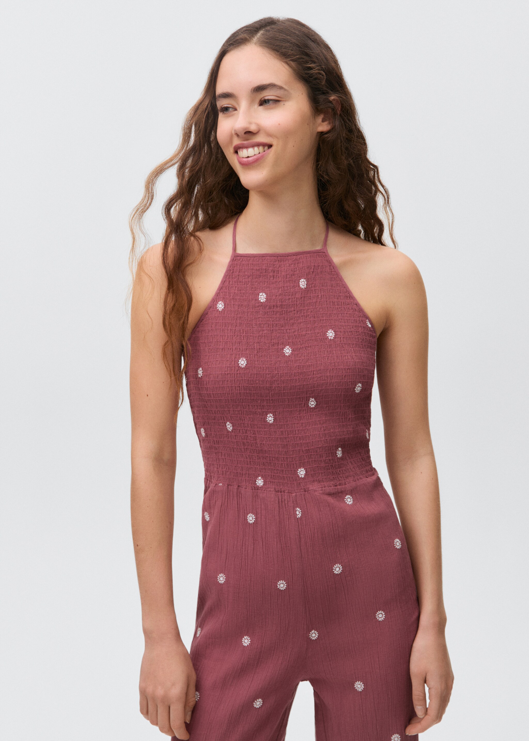 Long embroidered jumpsuit - Medium plane