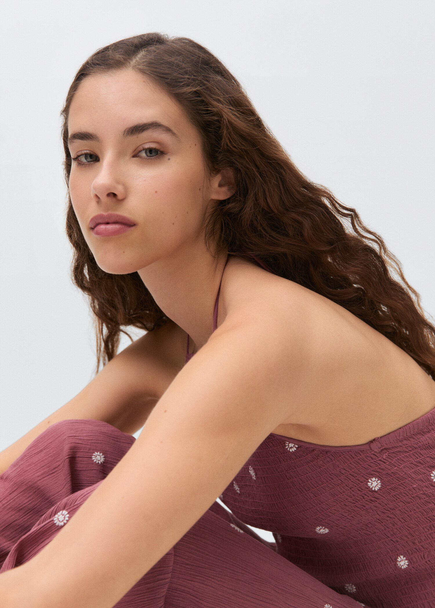 Long embroidered jumpsuit - Details of the article 1