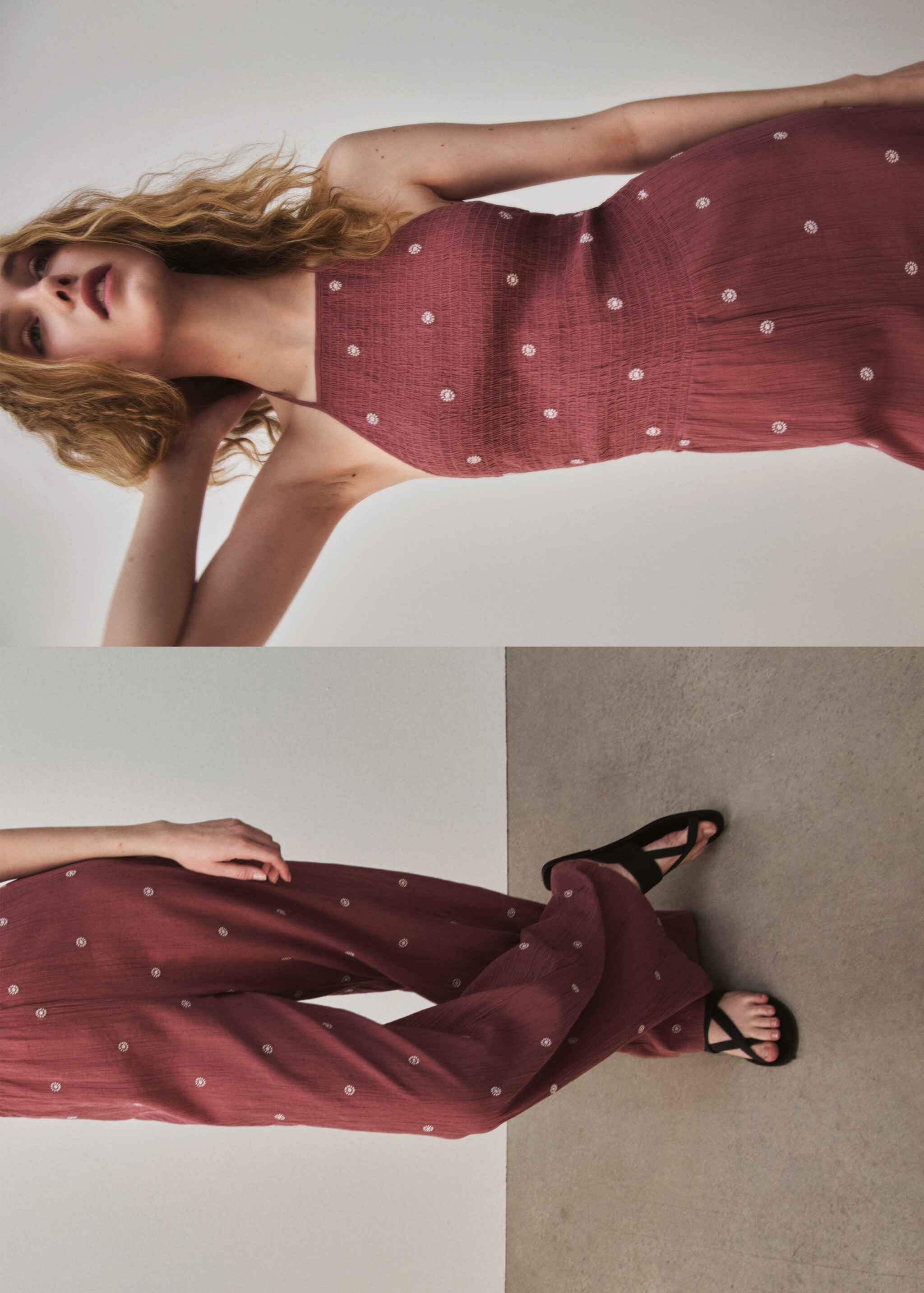Long embroidered jumpsuit - Details of the article 5