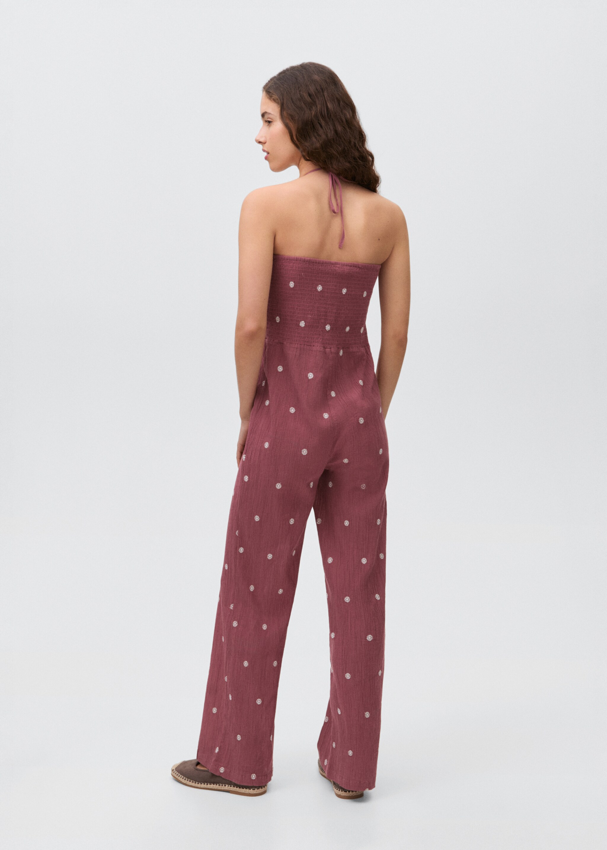 Long embroidered jumpsuit - Reverse of the article