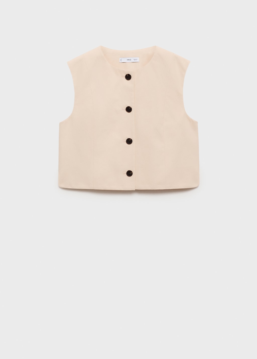 Cotton crop top with buttons - image 5