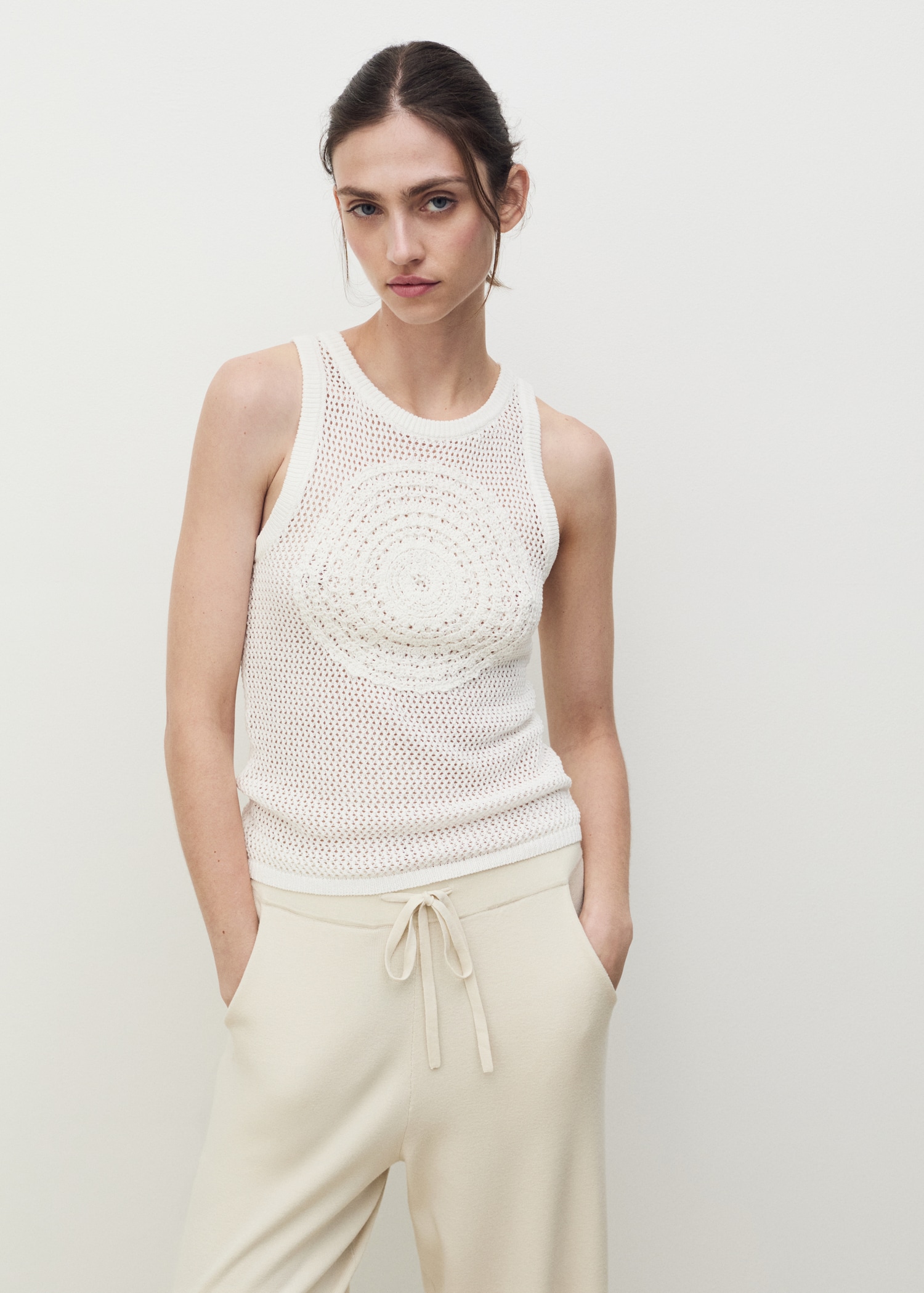 Belize Tie Front Crochet Top Belize Tie Front Crochet Top