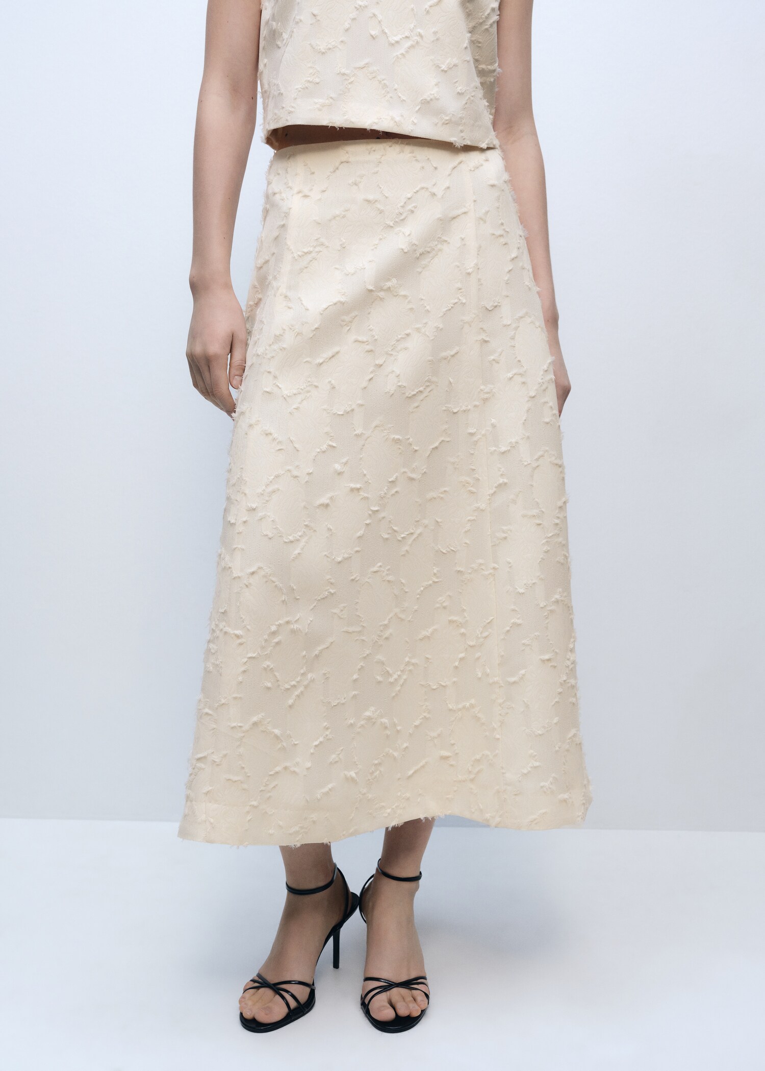 Textured flared skirt - Medium plane