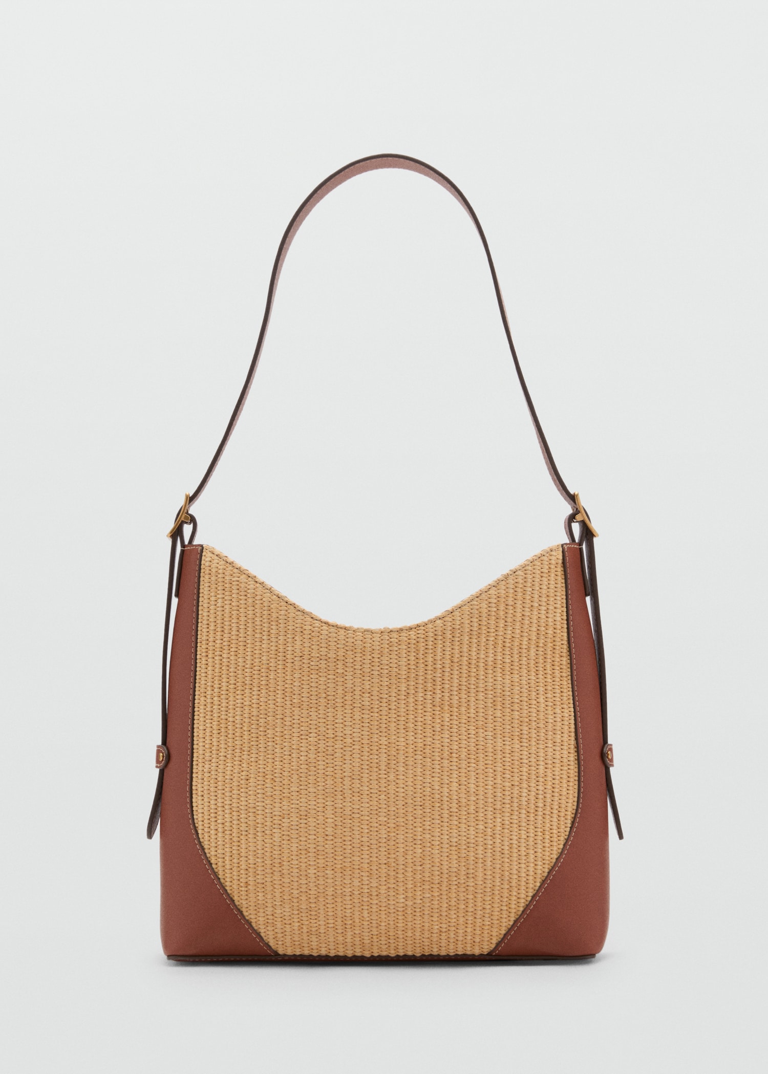 Schultertasche mit Raffiabast-Effek - Artikel ohne Model
