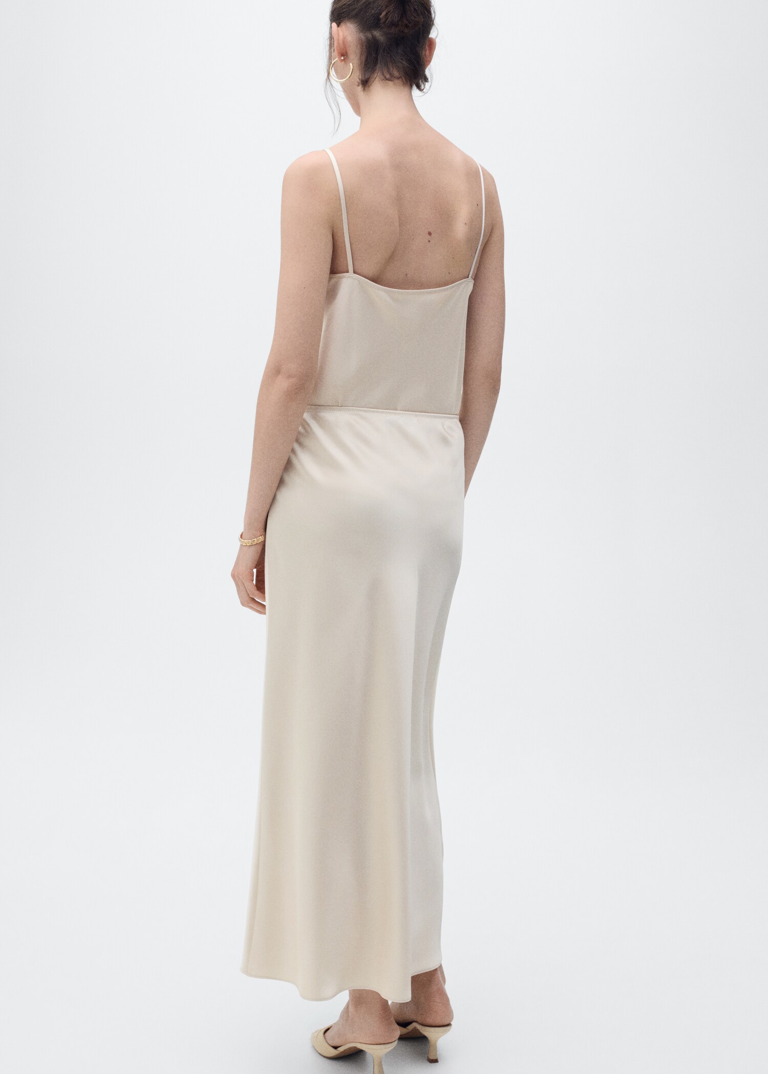 Midi satin skirt - Reverse of the article