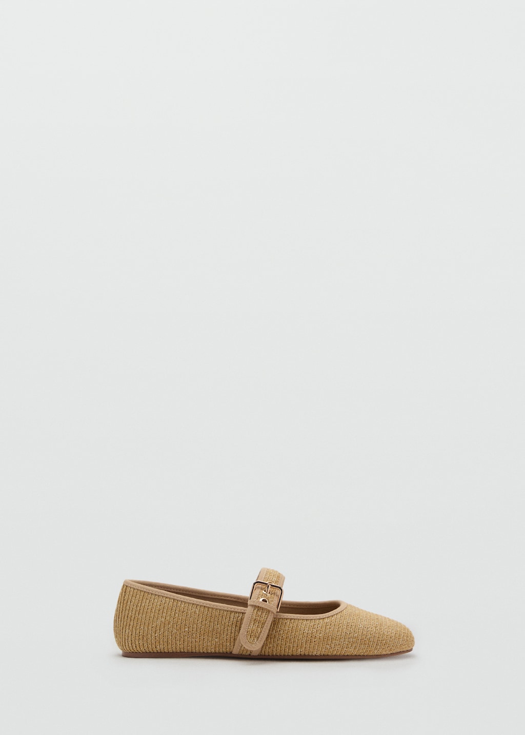 Cotton ballet flats with strap and buckle - image 2