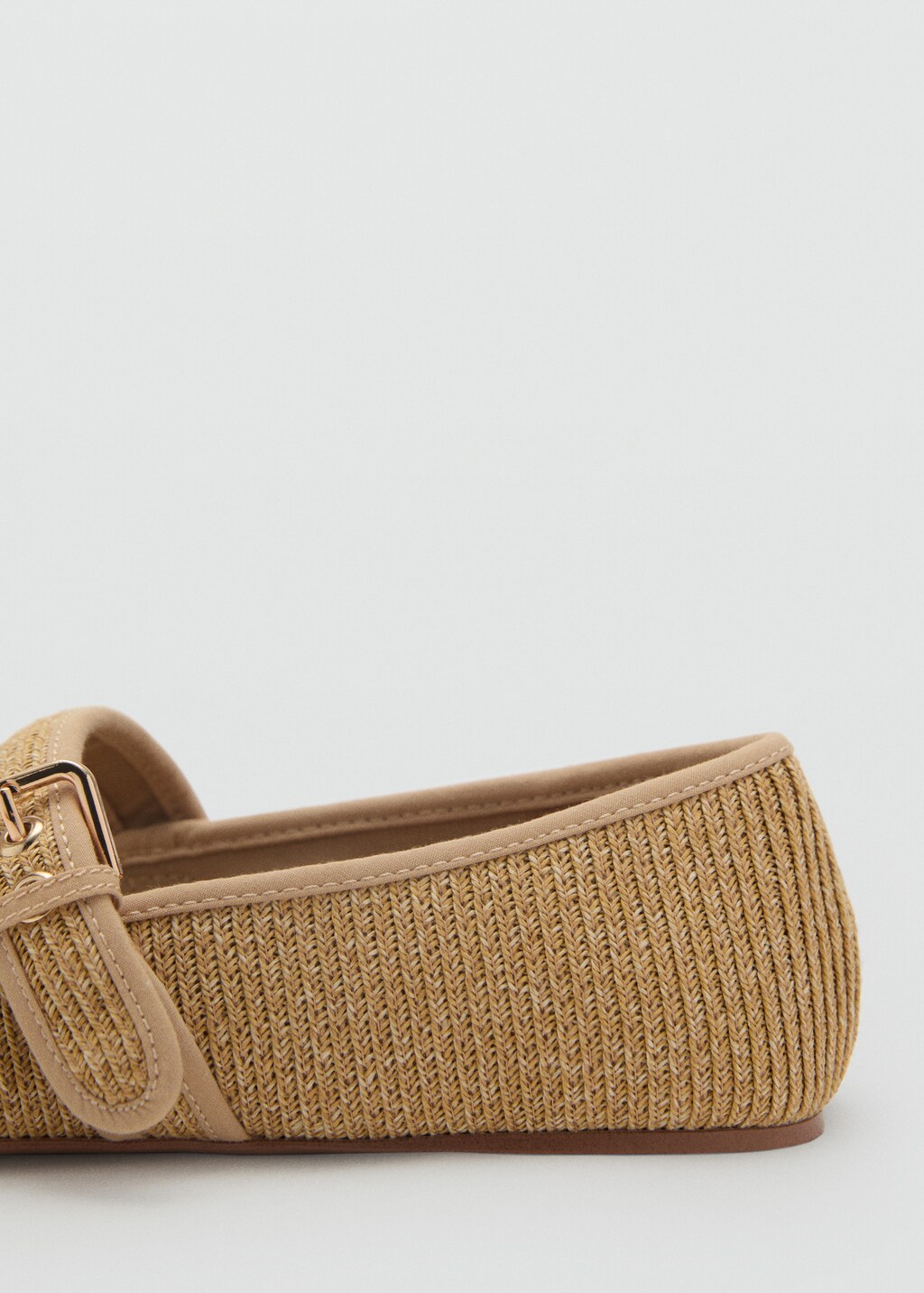 Cotton ballet flats with strap and buckle - image 4