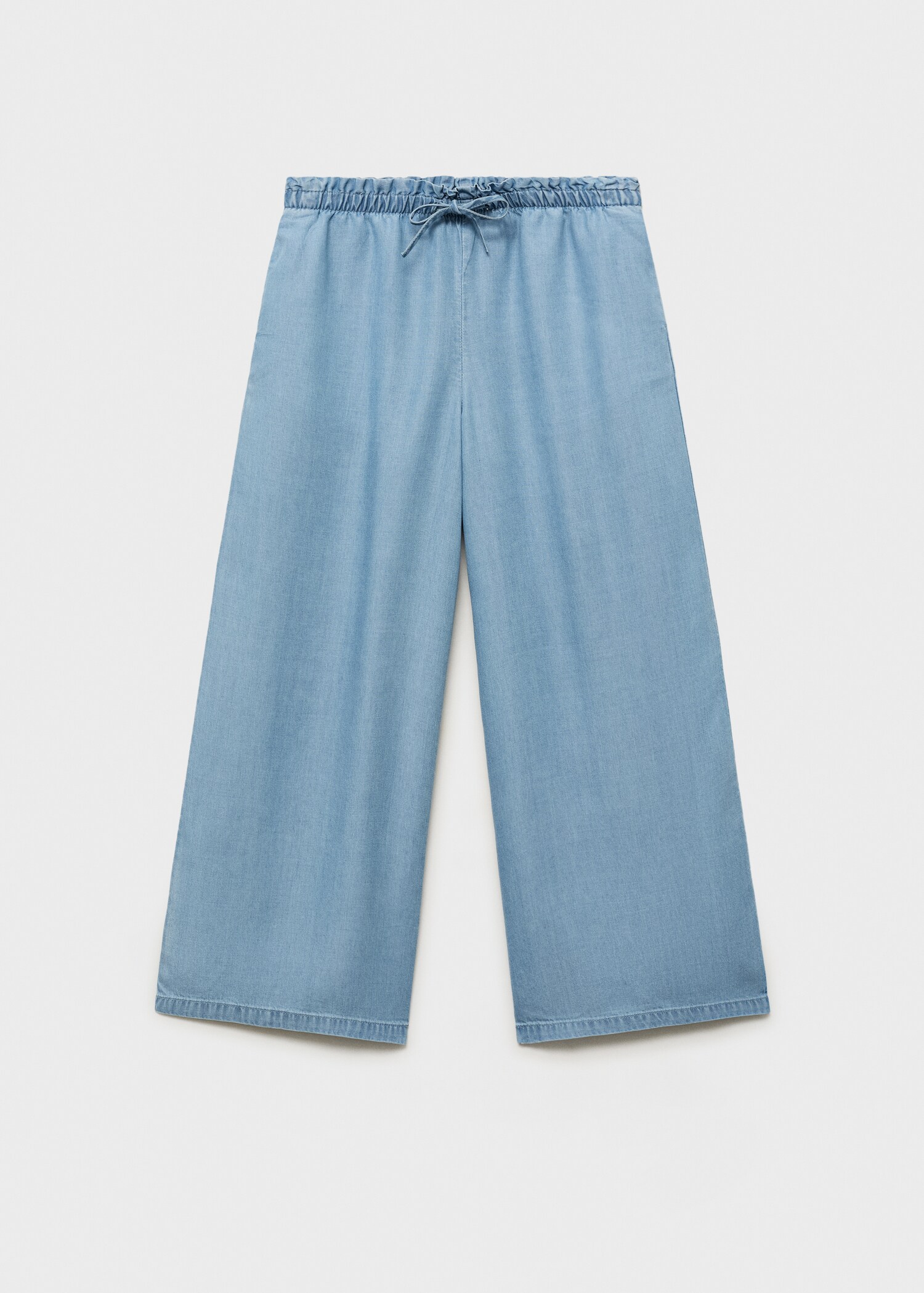 Flowy straight-fit trousers with bow - Article without model