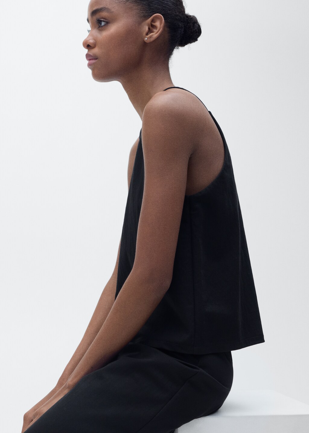 Cotton halter-neck top - image 4