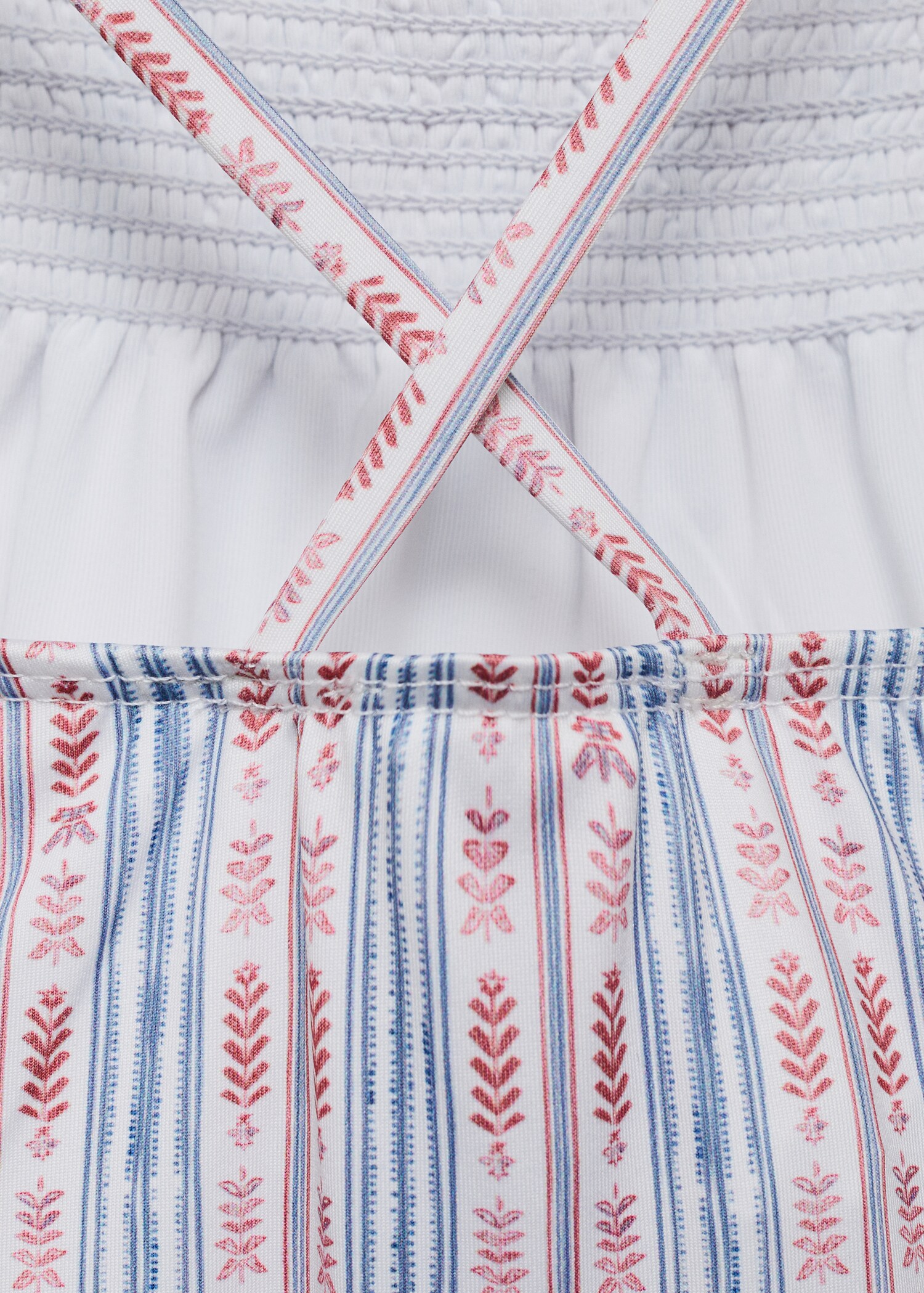 Striped ruffled swimming costume - Details of the article 0