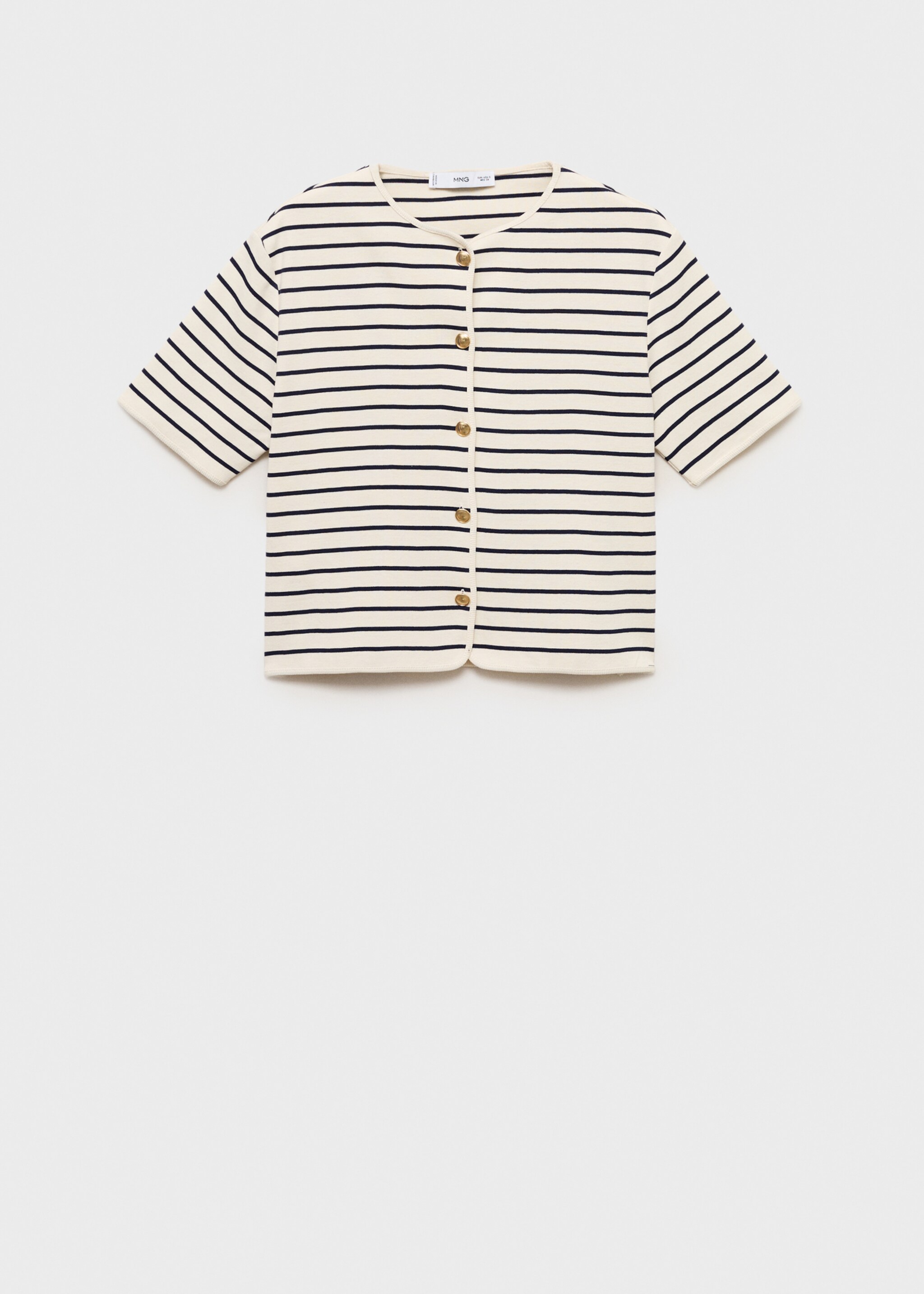 Short sleeve striped cardigan - Article without model
