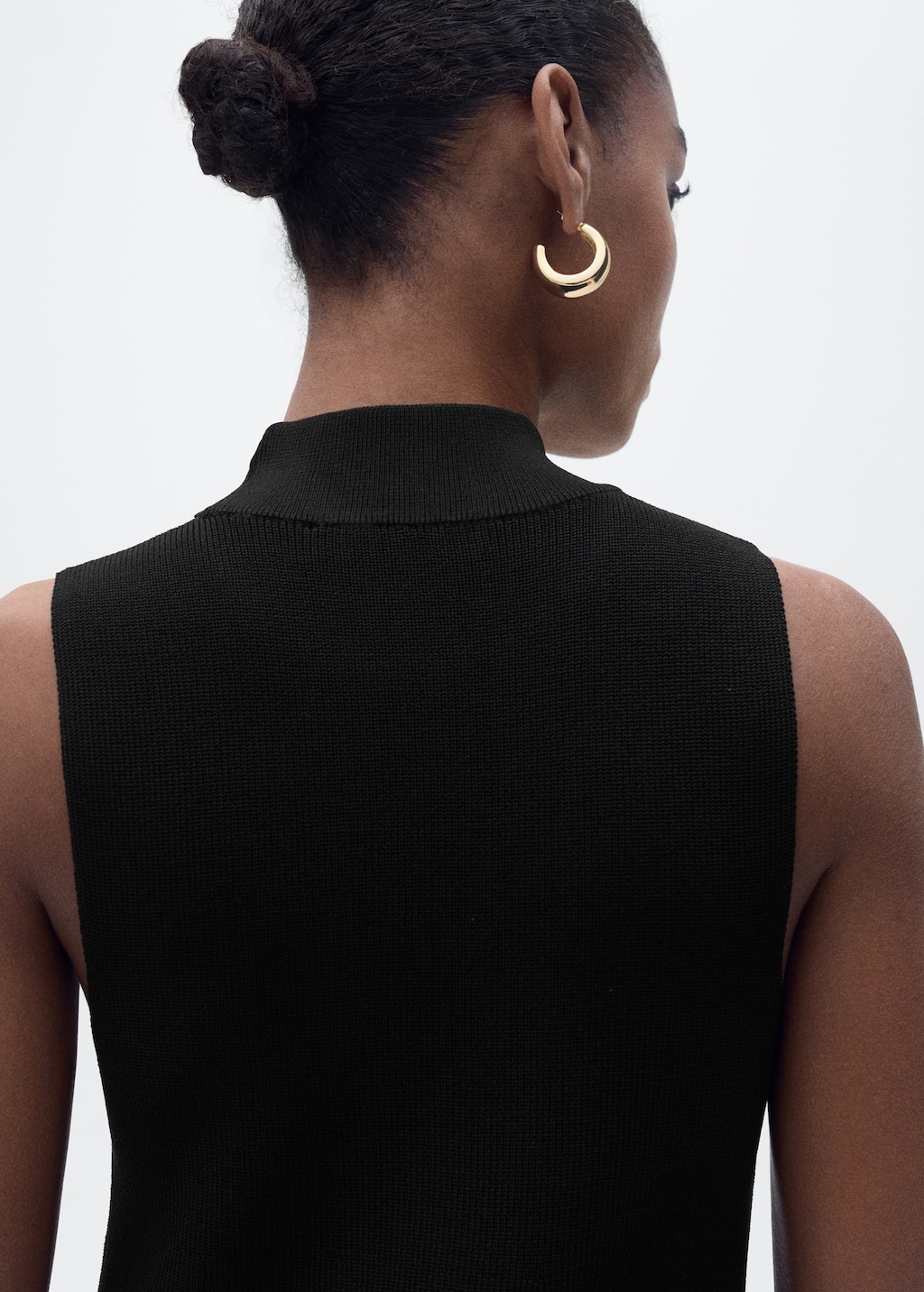 Perkins-neck knitted dress