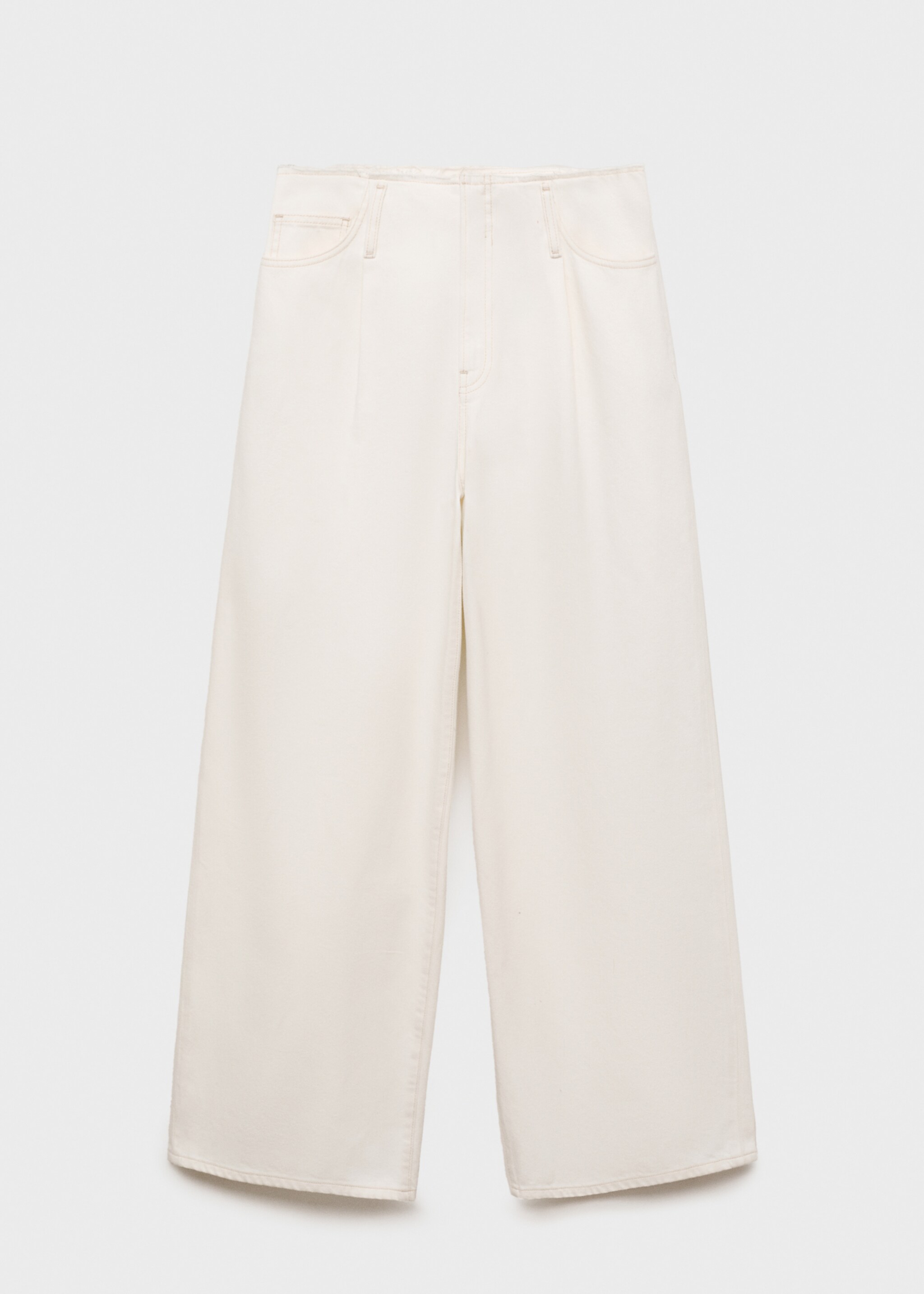 Wide-leg denim trousers with frayed waist - Article without model