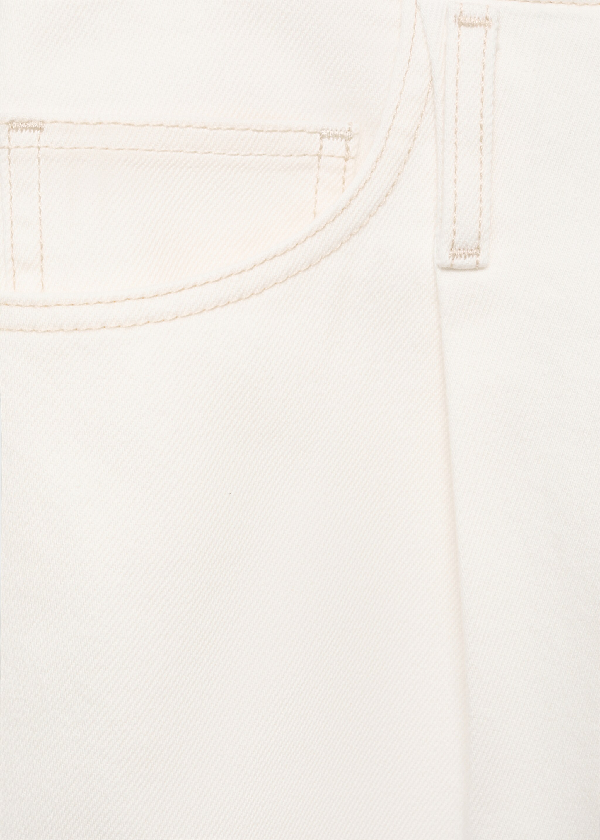 Wide-leg denim trousers with frayed waist - Details of the article 0