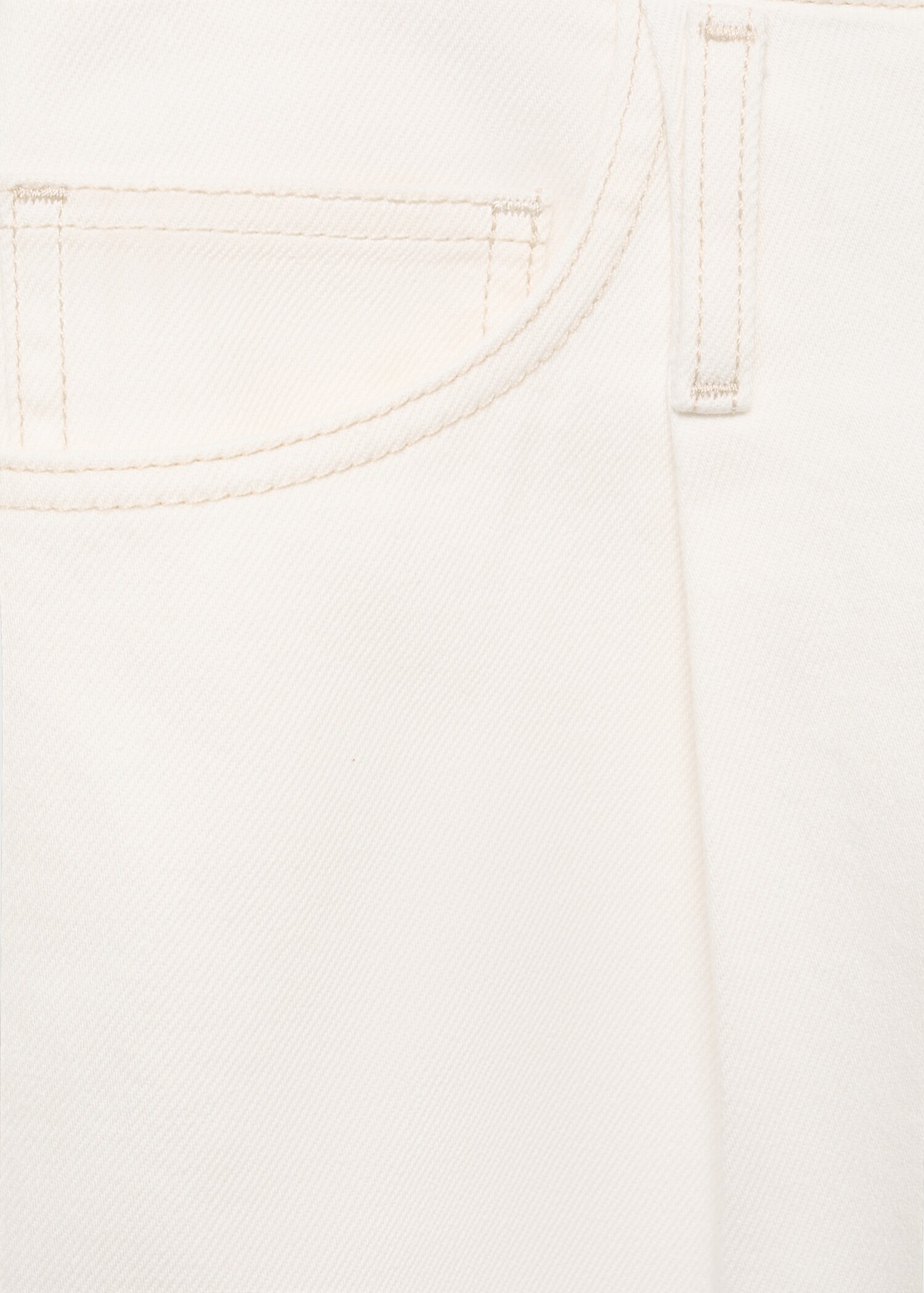 Wide-leg denim trousers with frayed waist - Details of the article 0