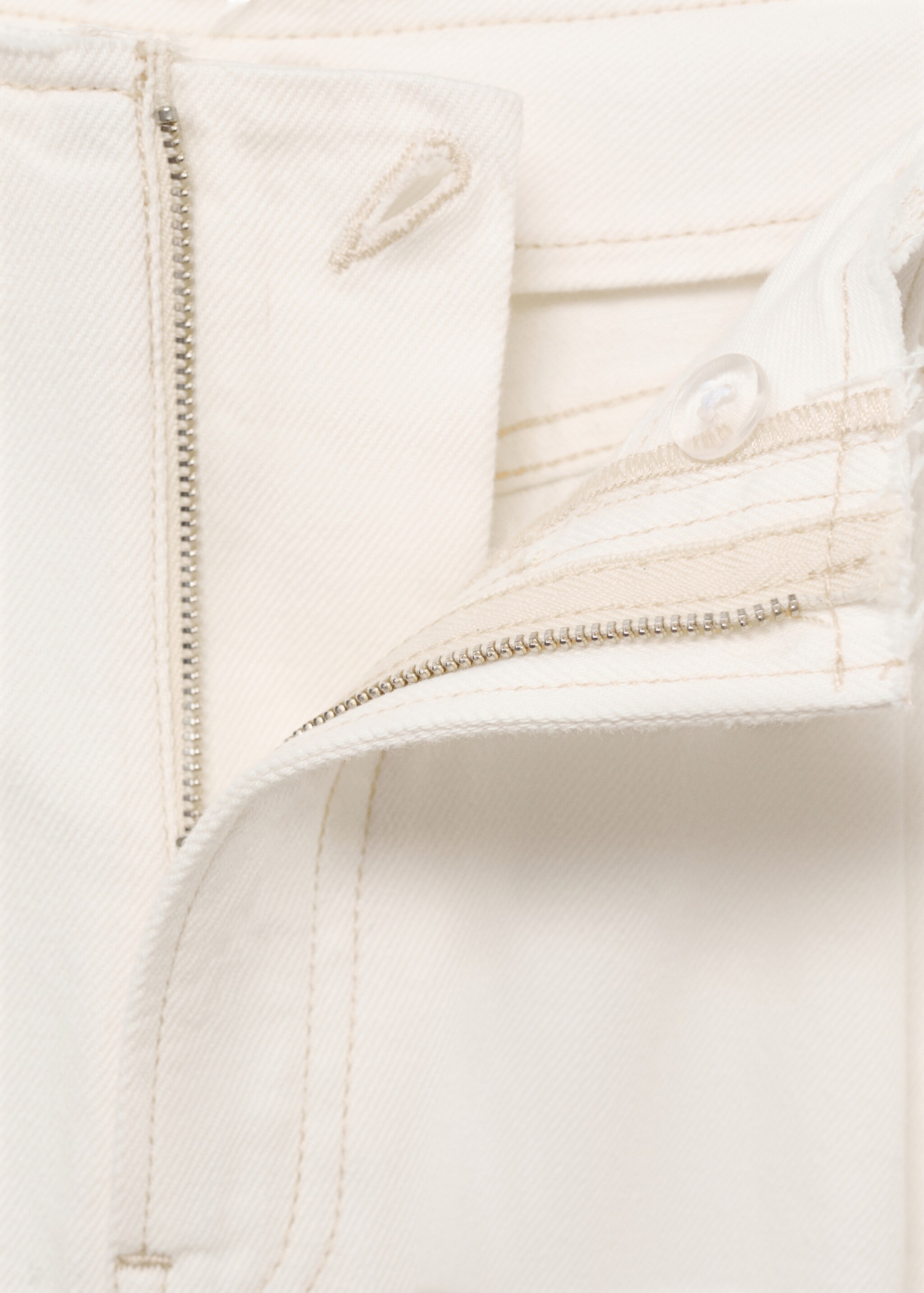 Wide-leg denim trousers with frayed waist - Details of the article 8