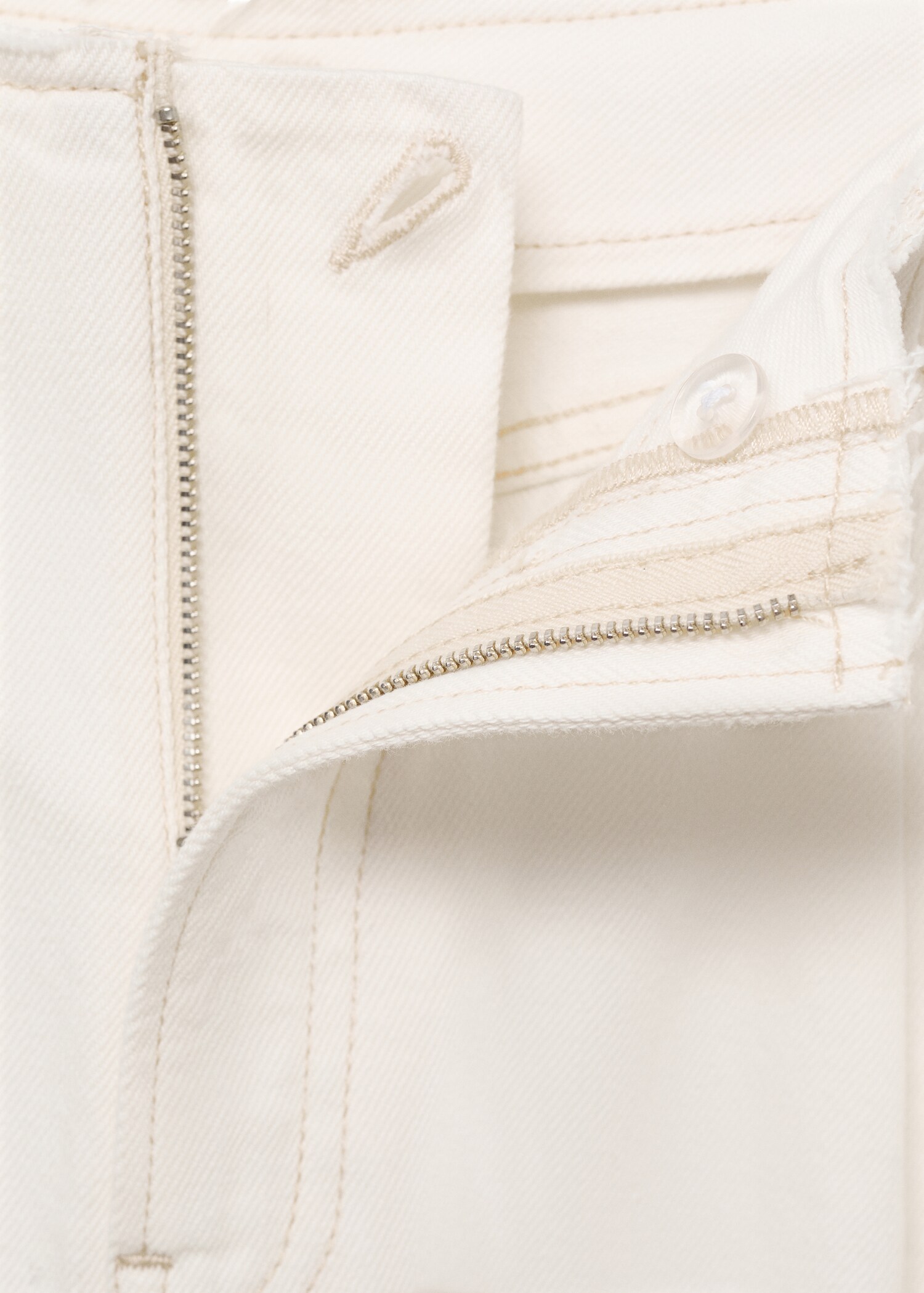 Wide-leg denim trousers with frayed waist - Details of the article 8