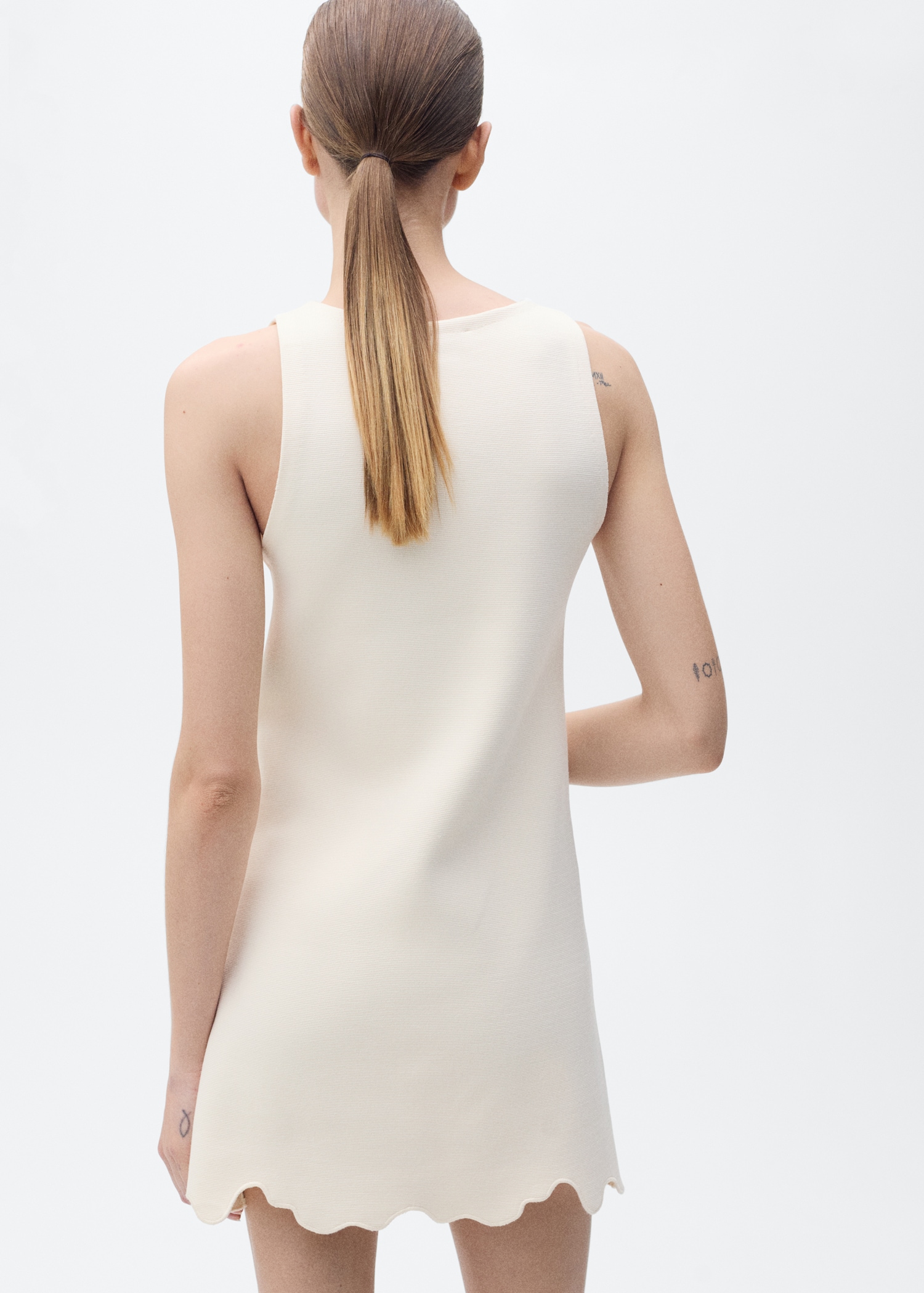 Knitted dress openwork details - Reverse of the article
