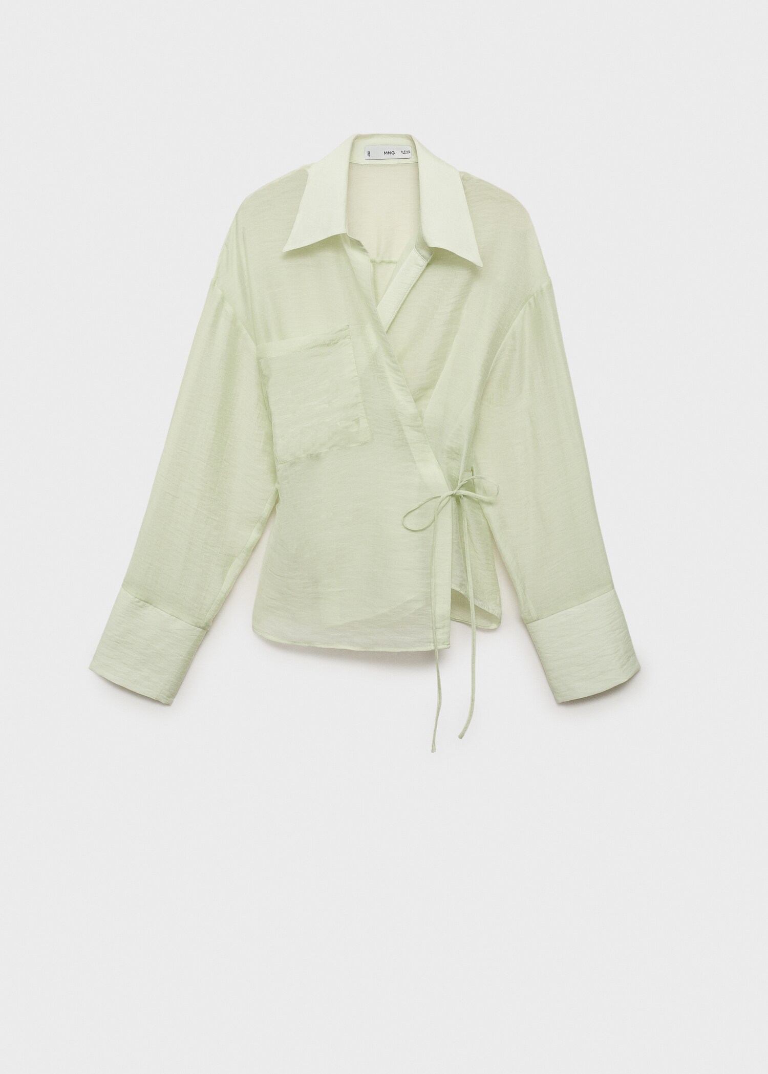 Lyocell wrap shirt with bow closure - Article without model
