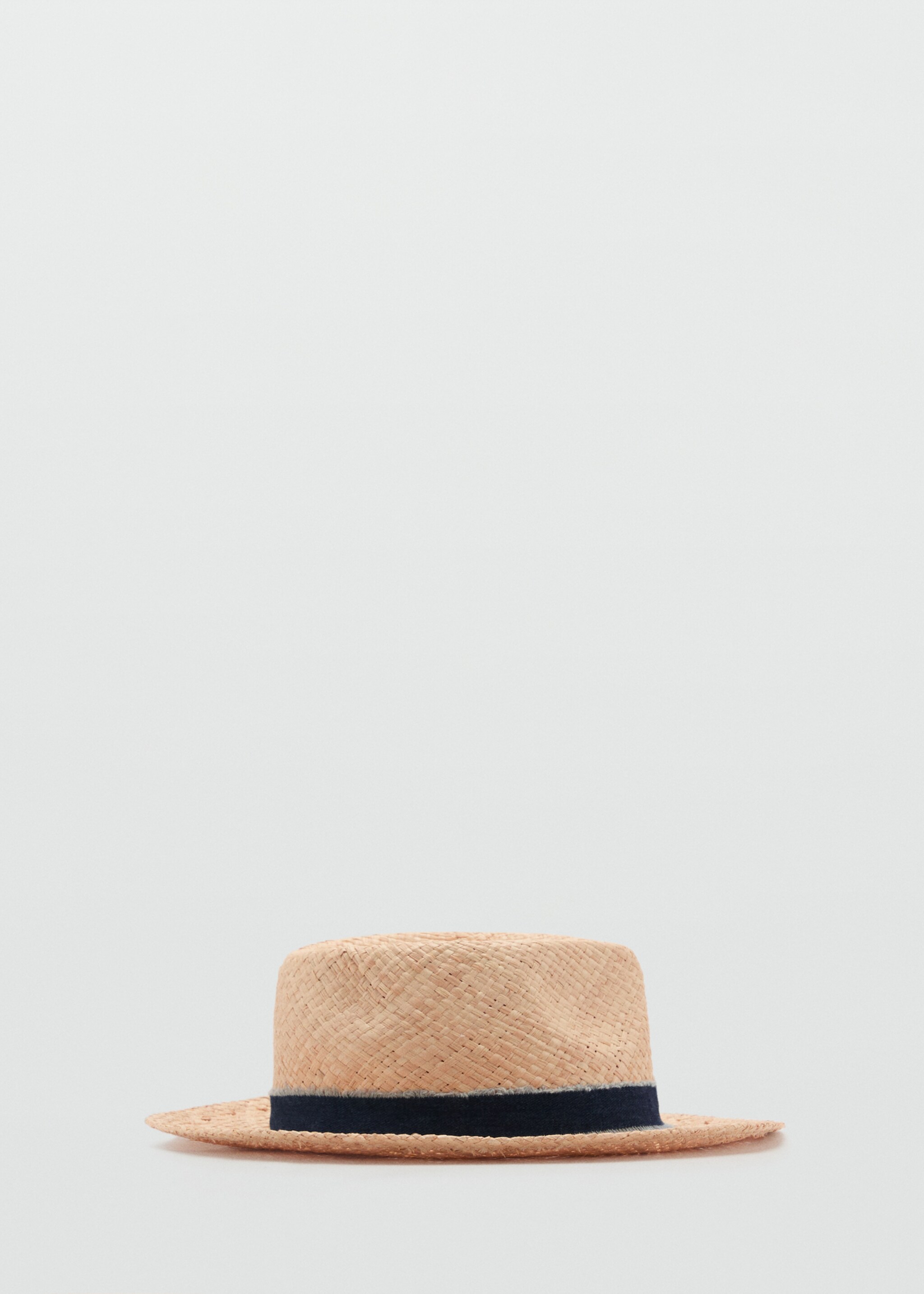 Raffia hat with denim bow - Article without model