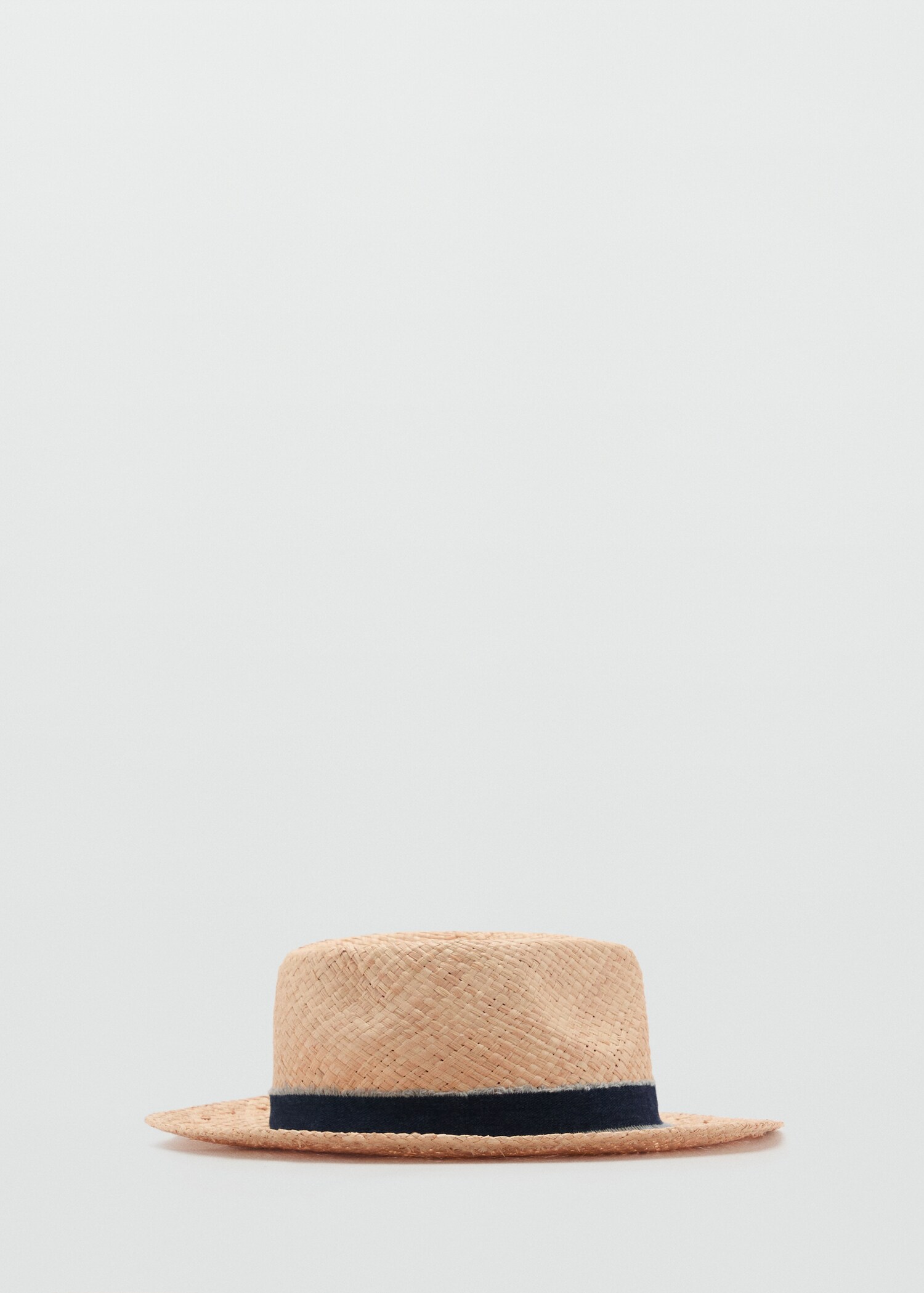 Raffia hat with denim bow - Article without model