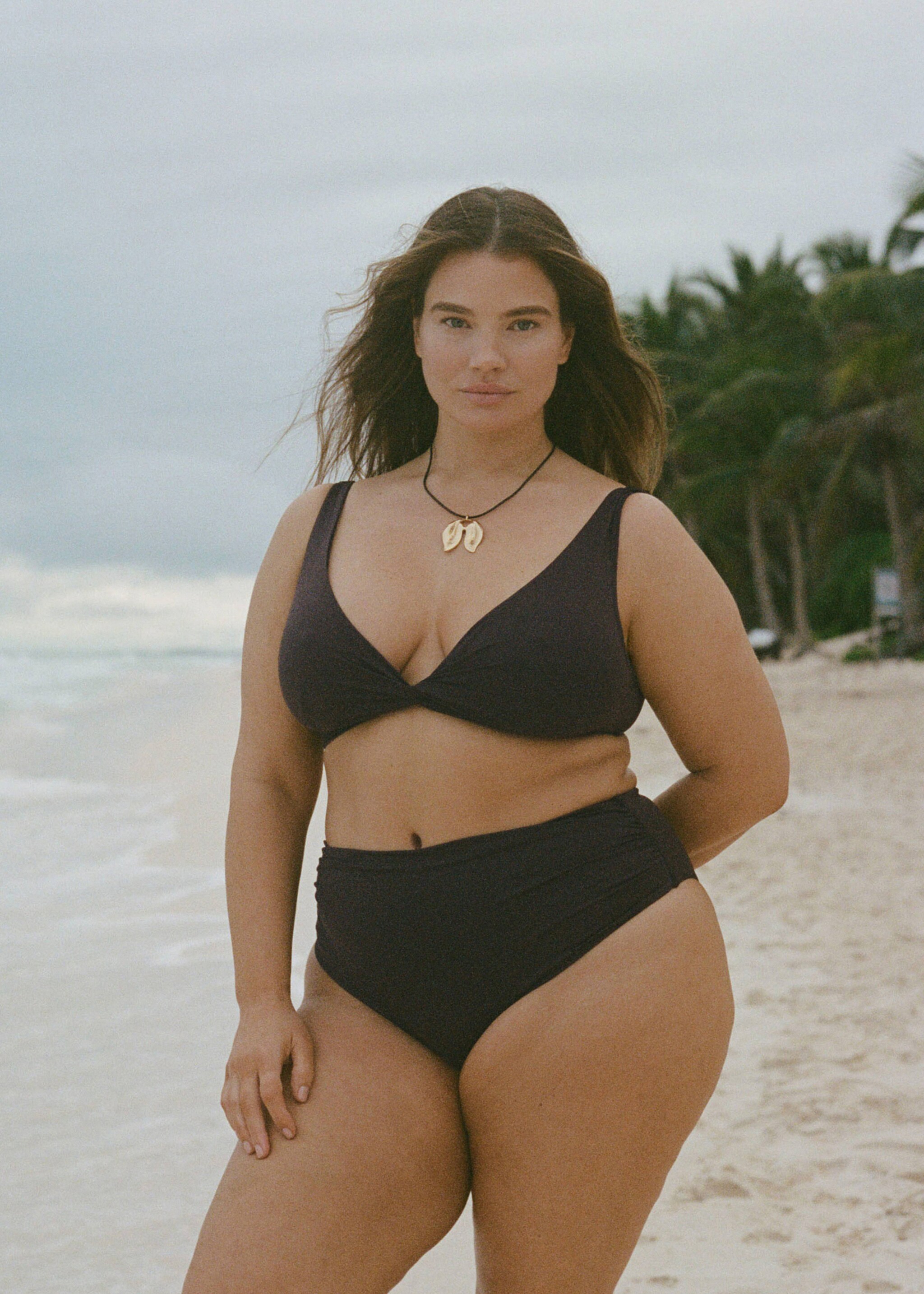 High-waisted draped bikini bottom - Details of the article 3