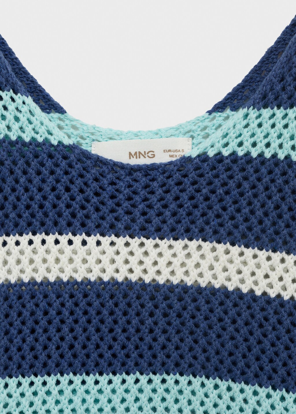 Striped knitted dress with lace accents