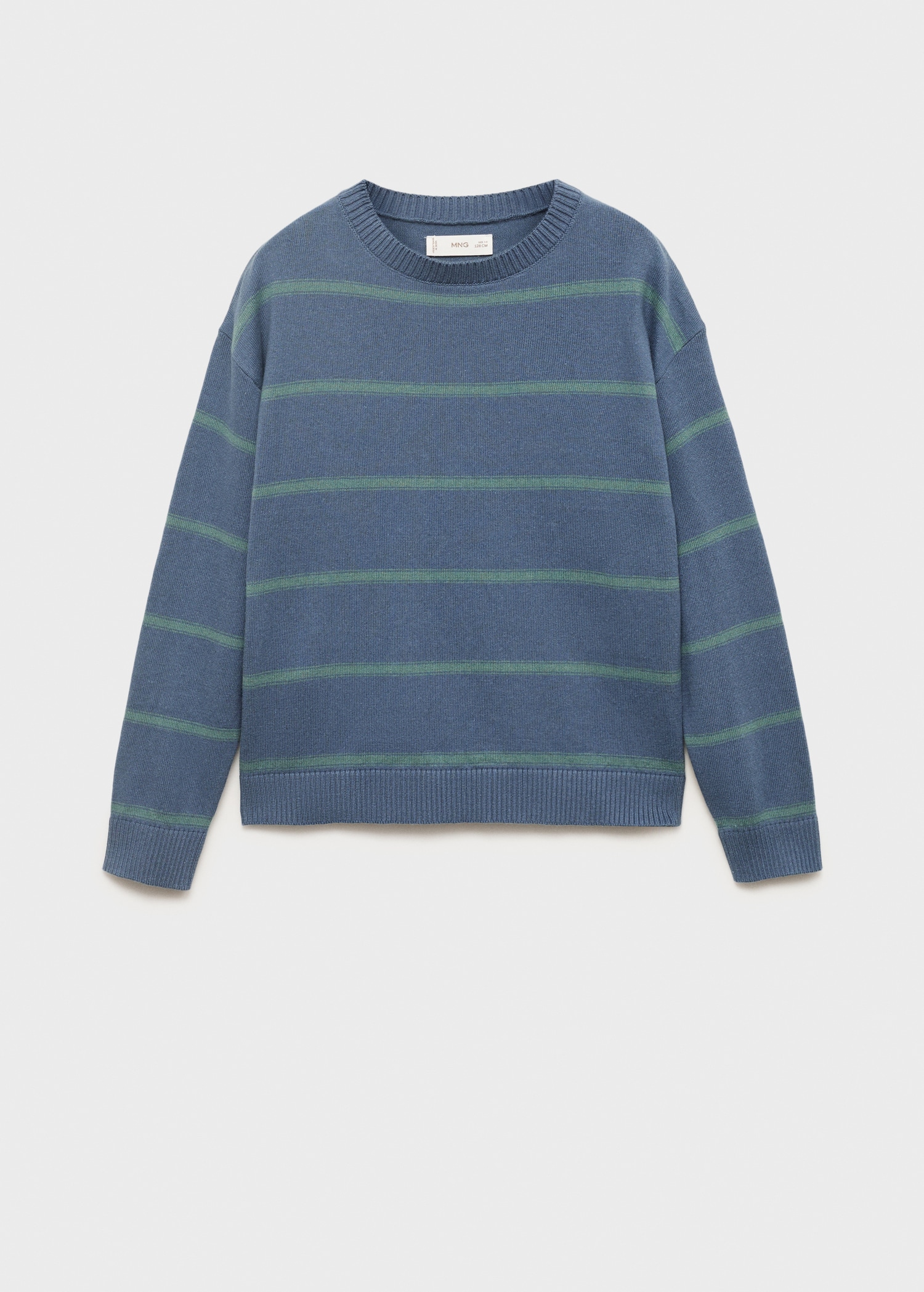 Green Stripes Round Collar Long Sleeve Sweater Green Stripes Round Collar Long Sleeve Sweater