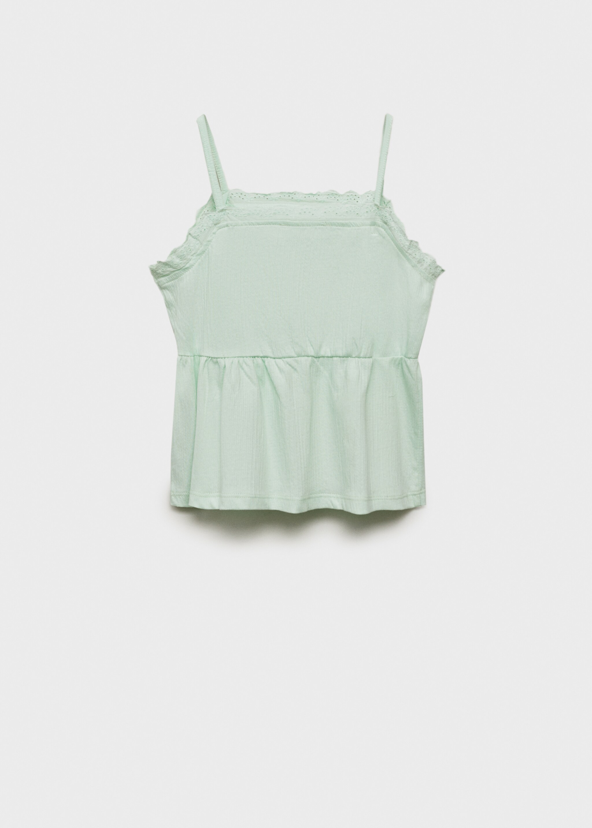 Top with Swiss embroidery detail - Reverse of the article