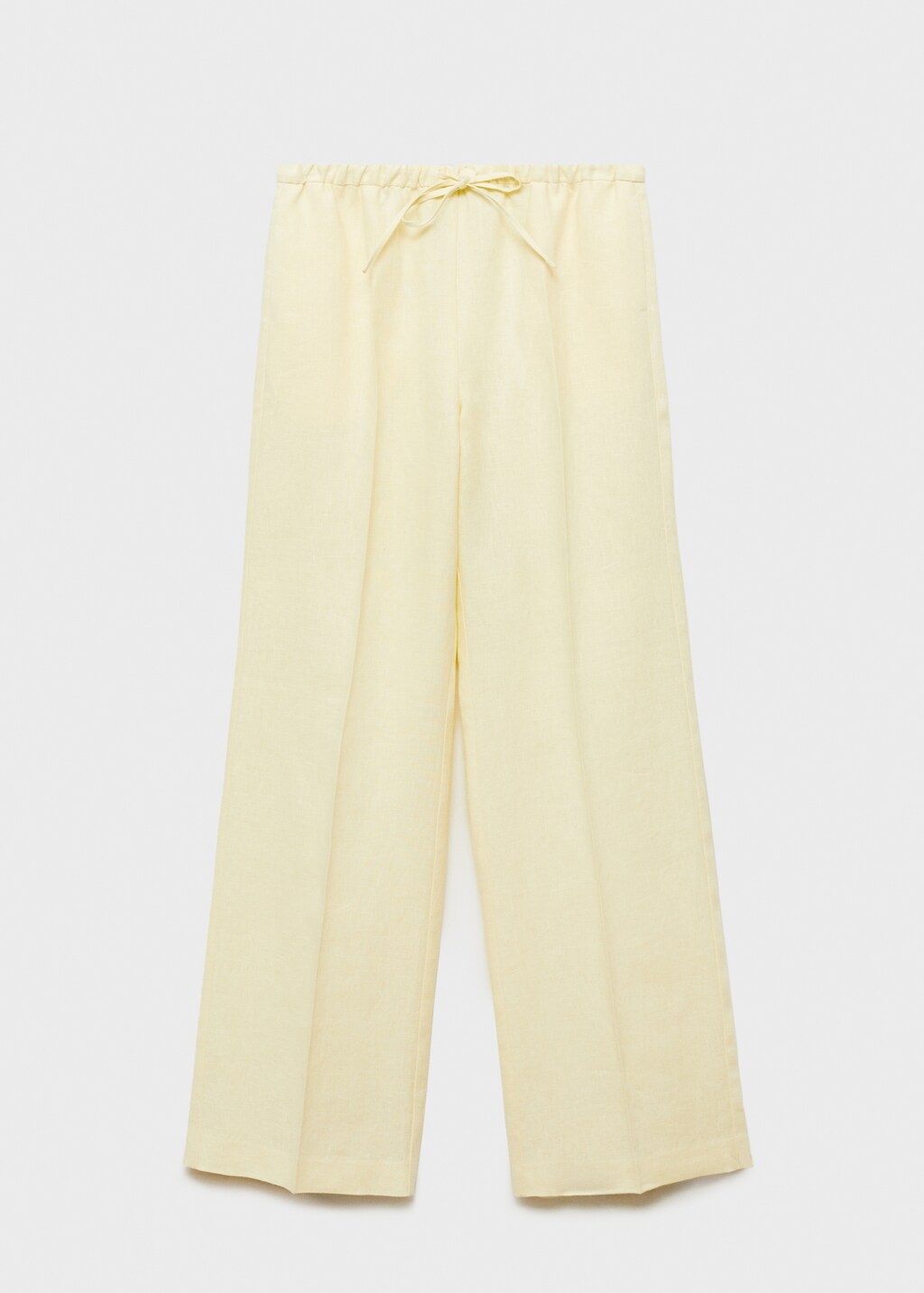 Straight-fit linen pants with bow - image 5