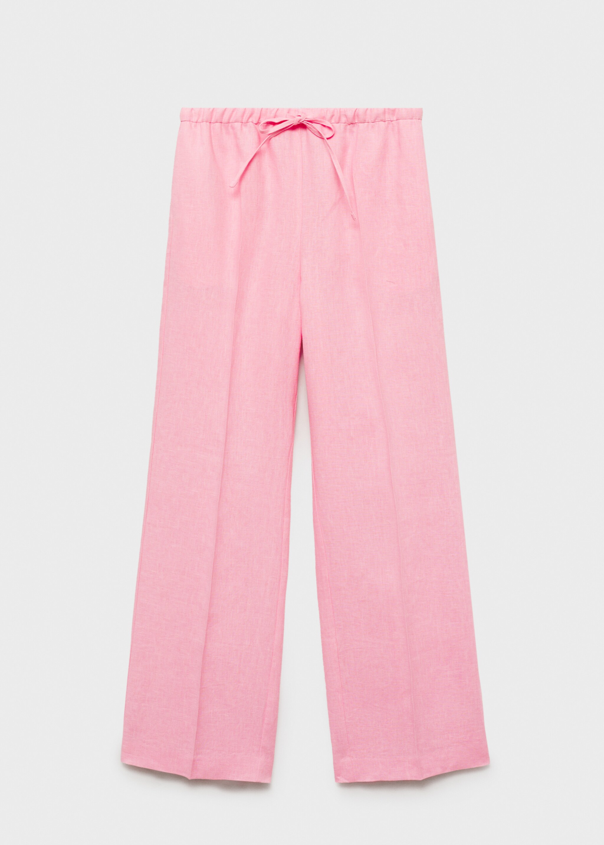Straight-fit linen trousers with bow - Article without model