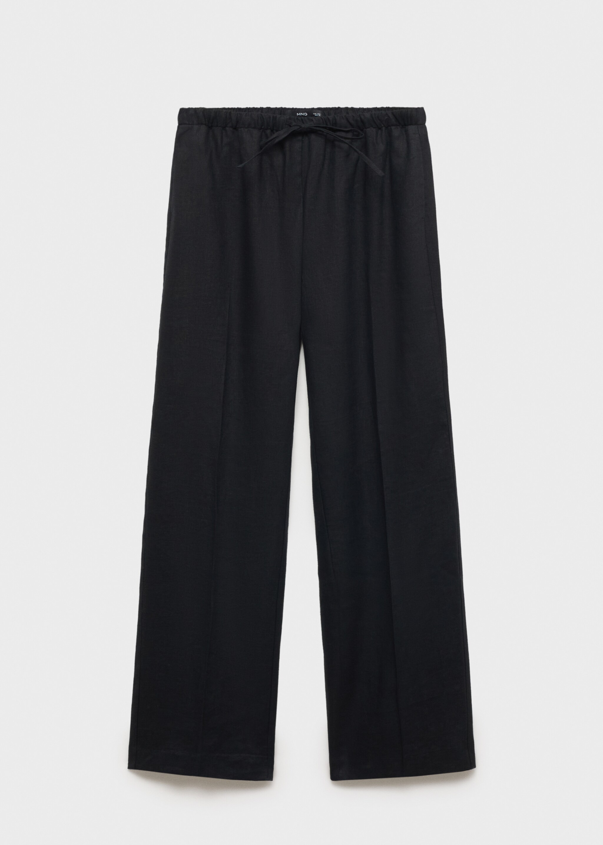 Straight-fit linen trousers with bow - Article without model