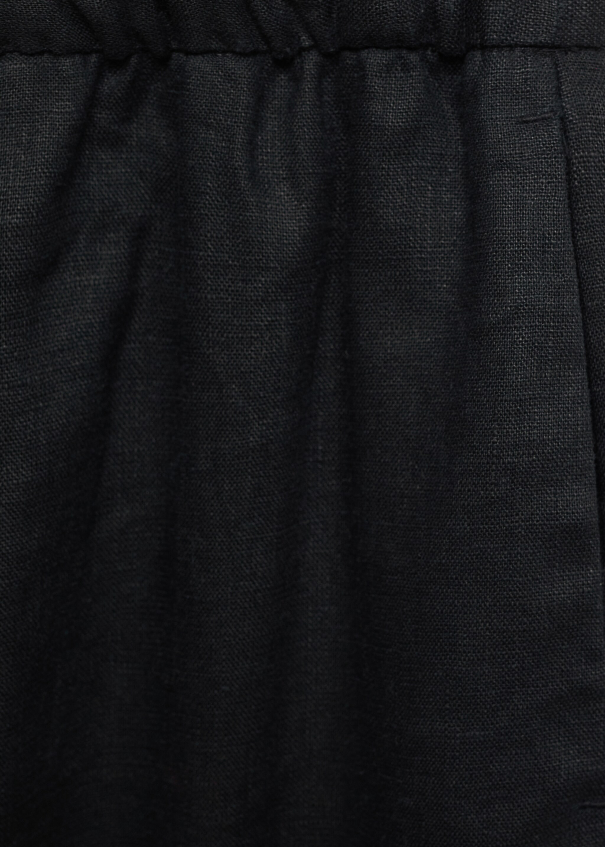Straight-fit linen trousers with bow - Details of the article 0