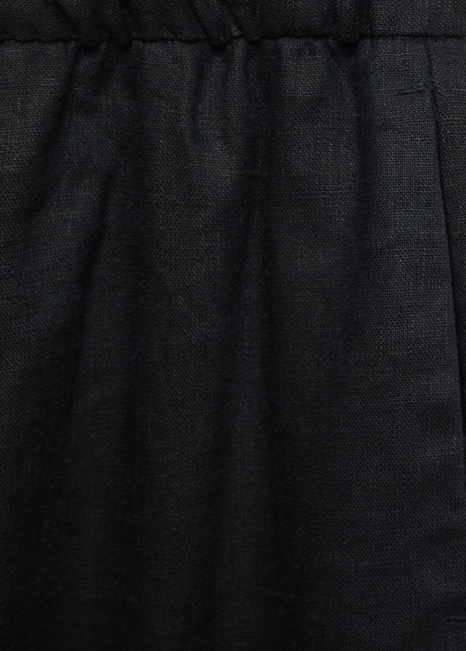 Straight-fit linen trousers with bow - Details of the article 0
