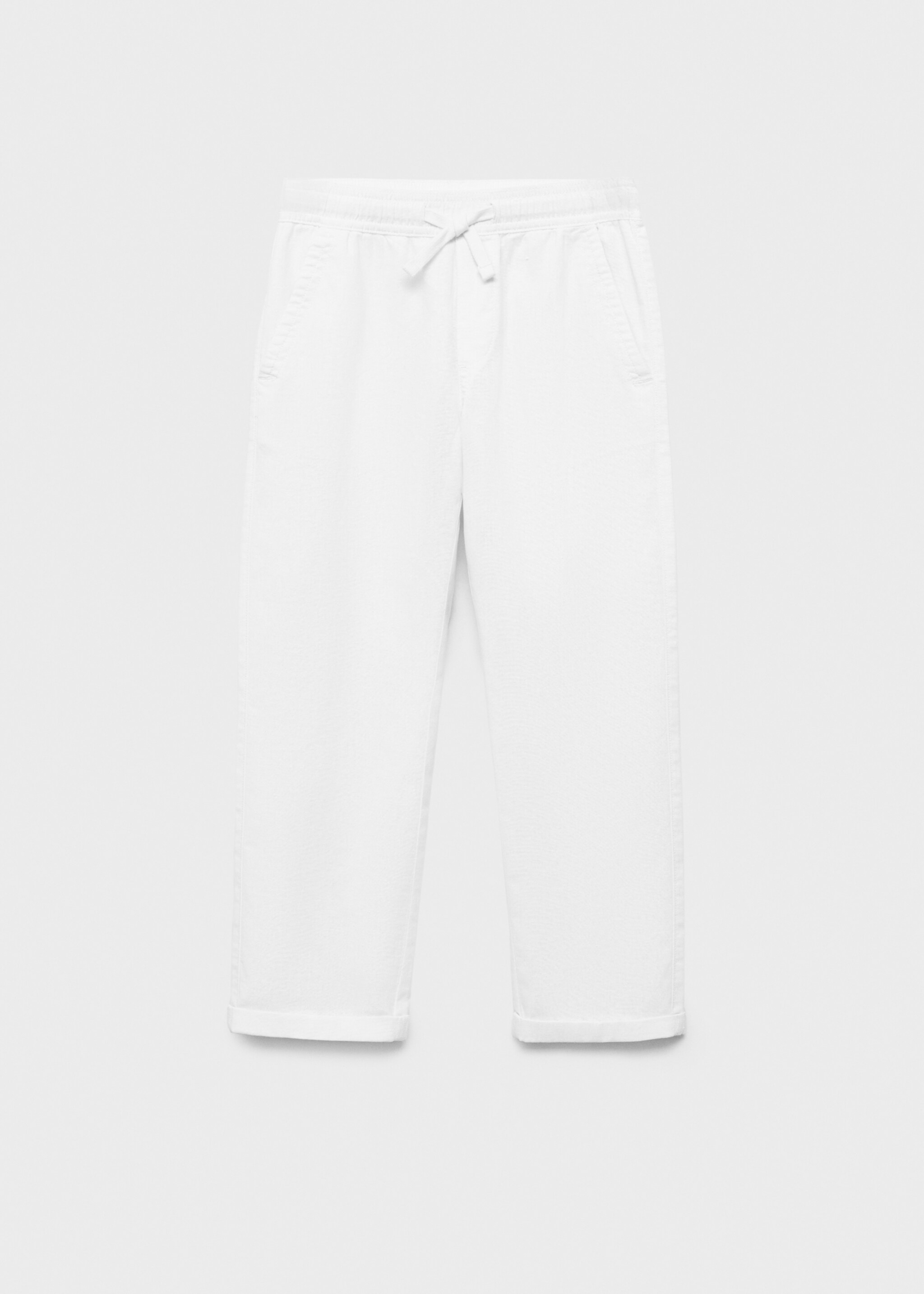 Linen-blend elastic waist pants - Article without model