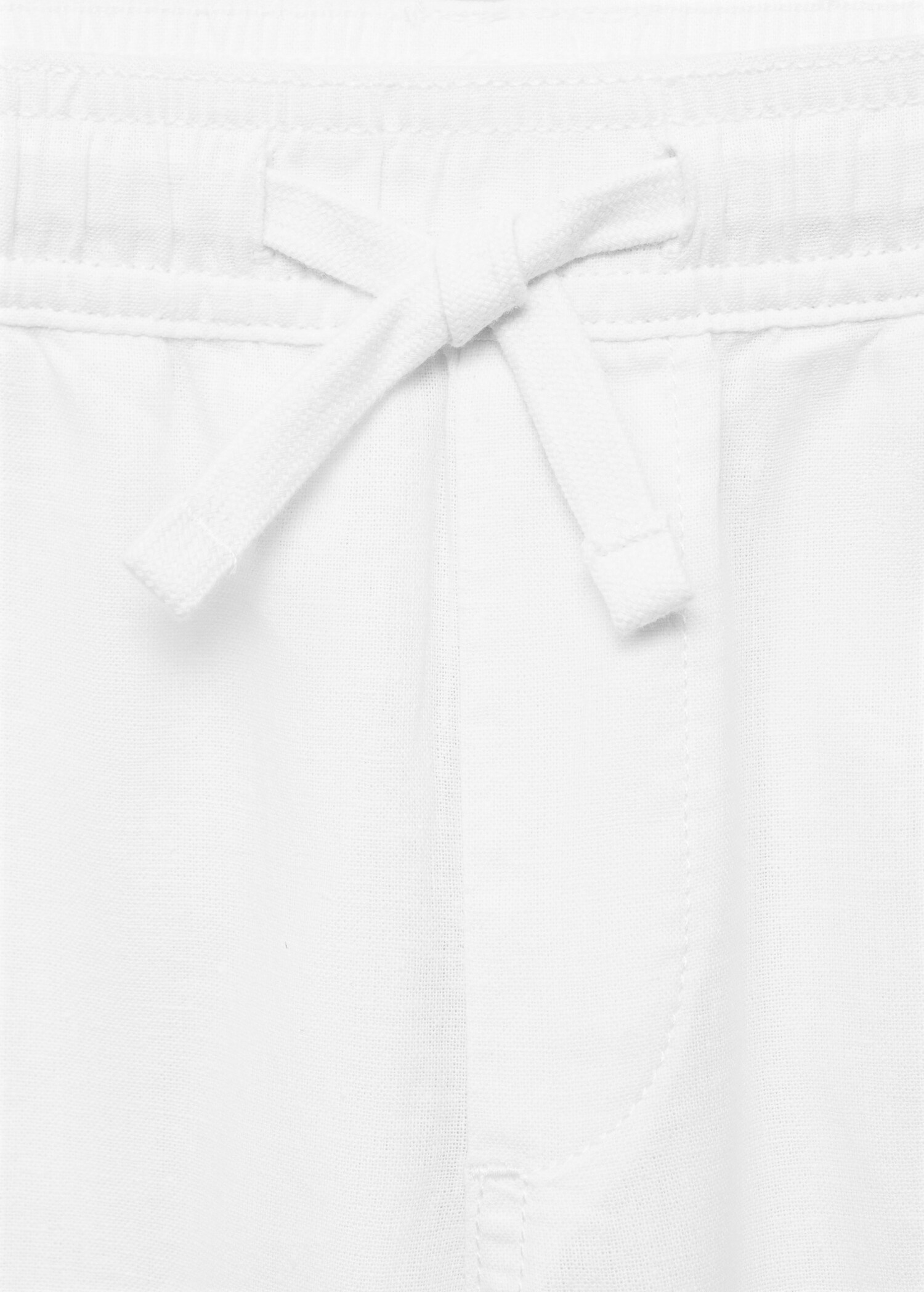 Linen-blend elastic waist trousers - Details of the article 8