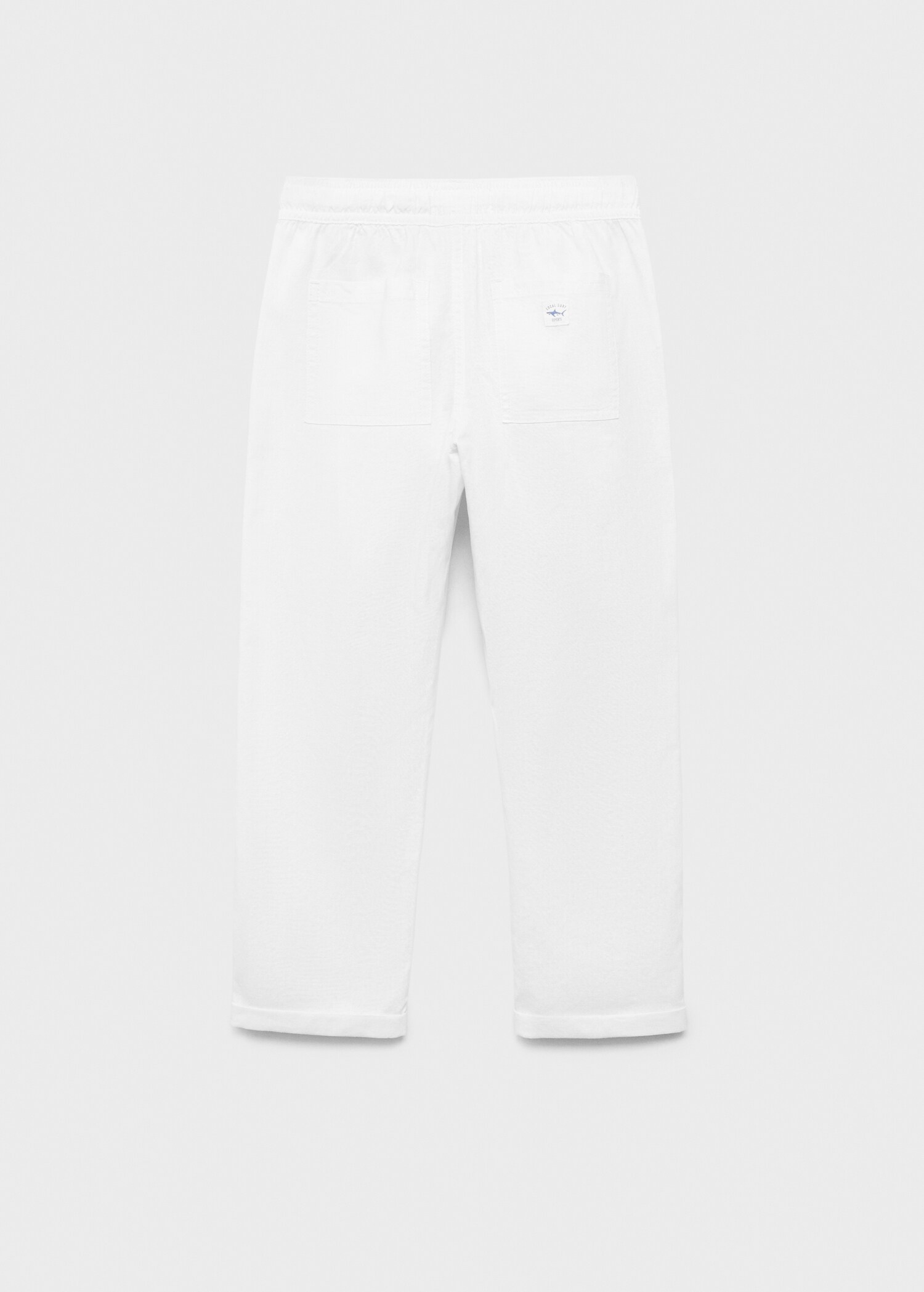 Linen-blend elastic waist trousers - Reverse of the article