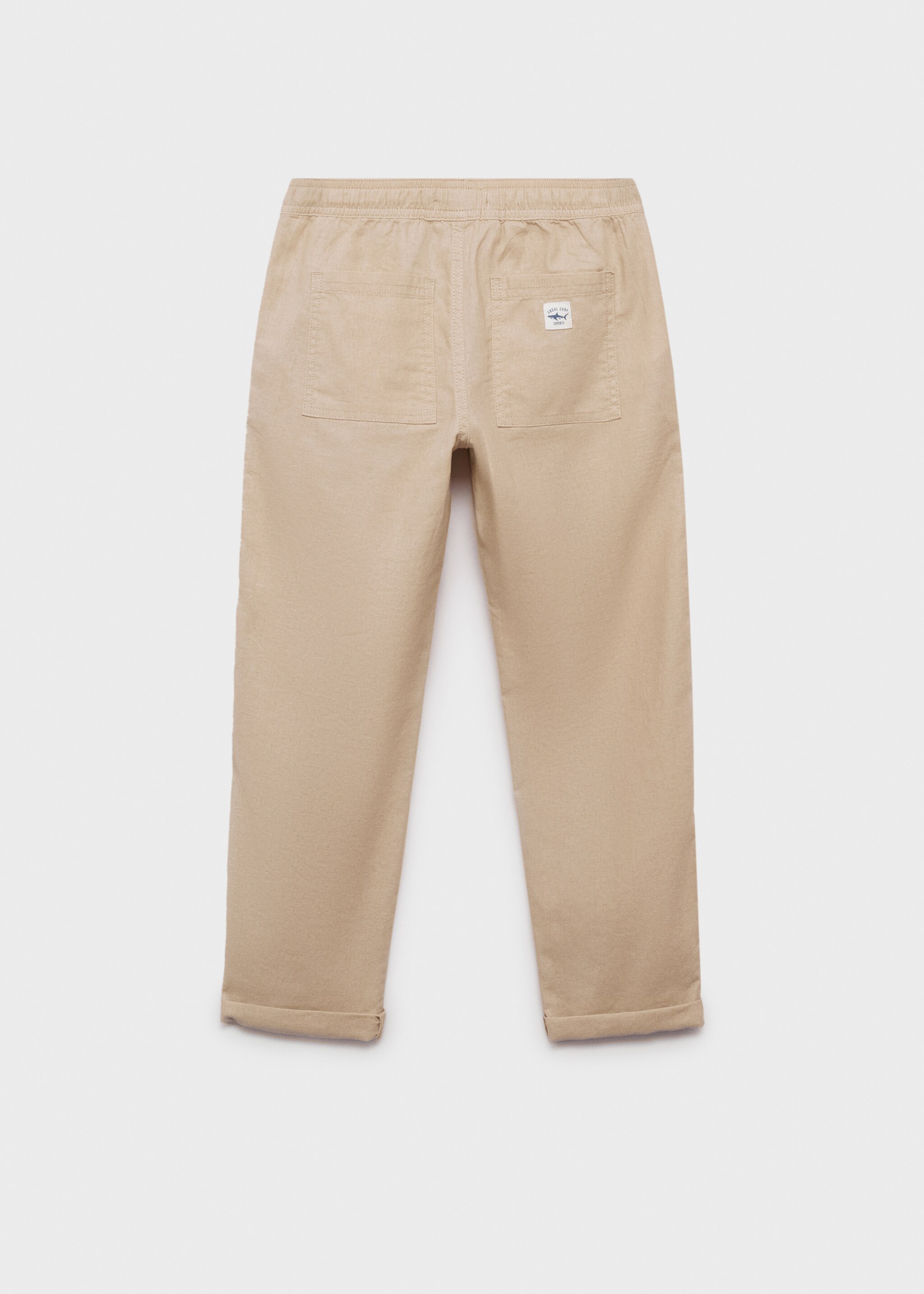 Linen-blend elastic waist pants - Reverse of the article