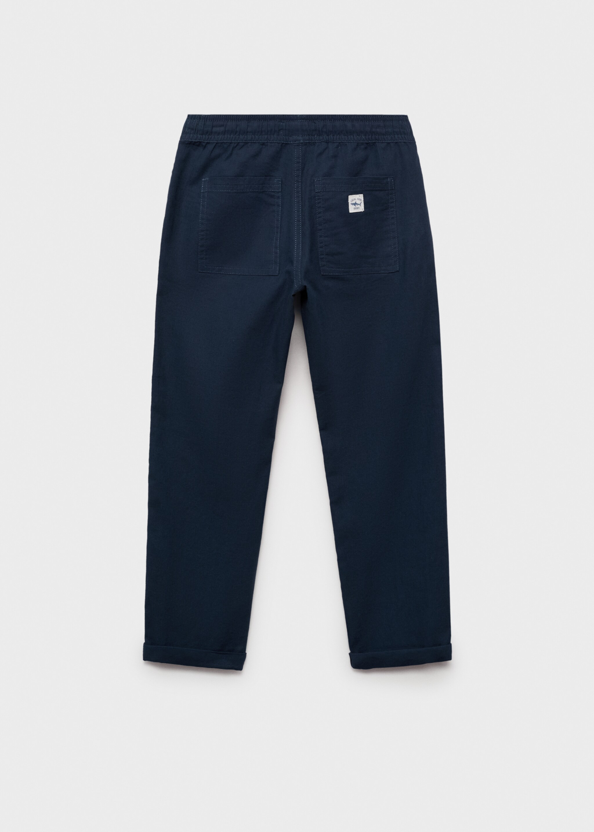 Linen-blend elastic waist pants - Reverse of the article