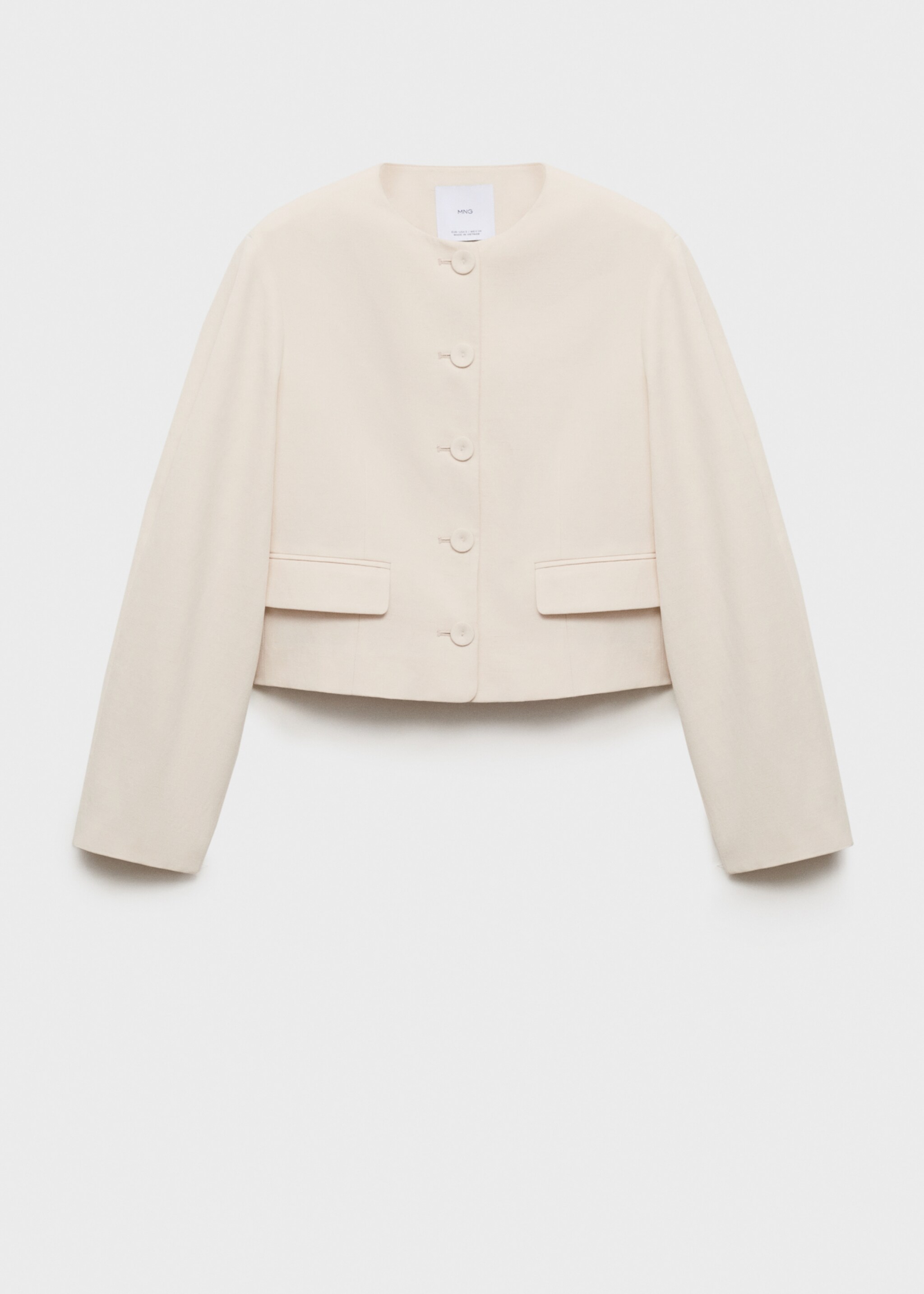 Linen-blend jacket with buttons - Article without model