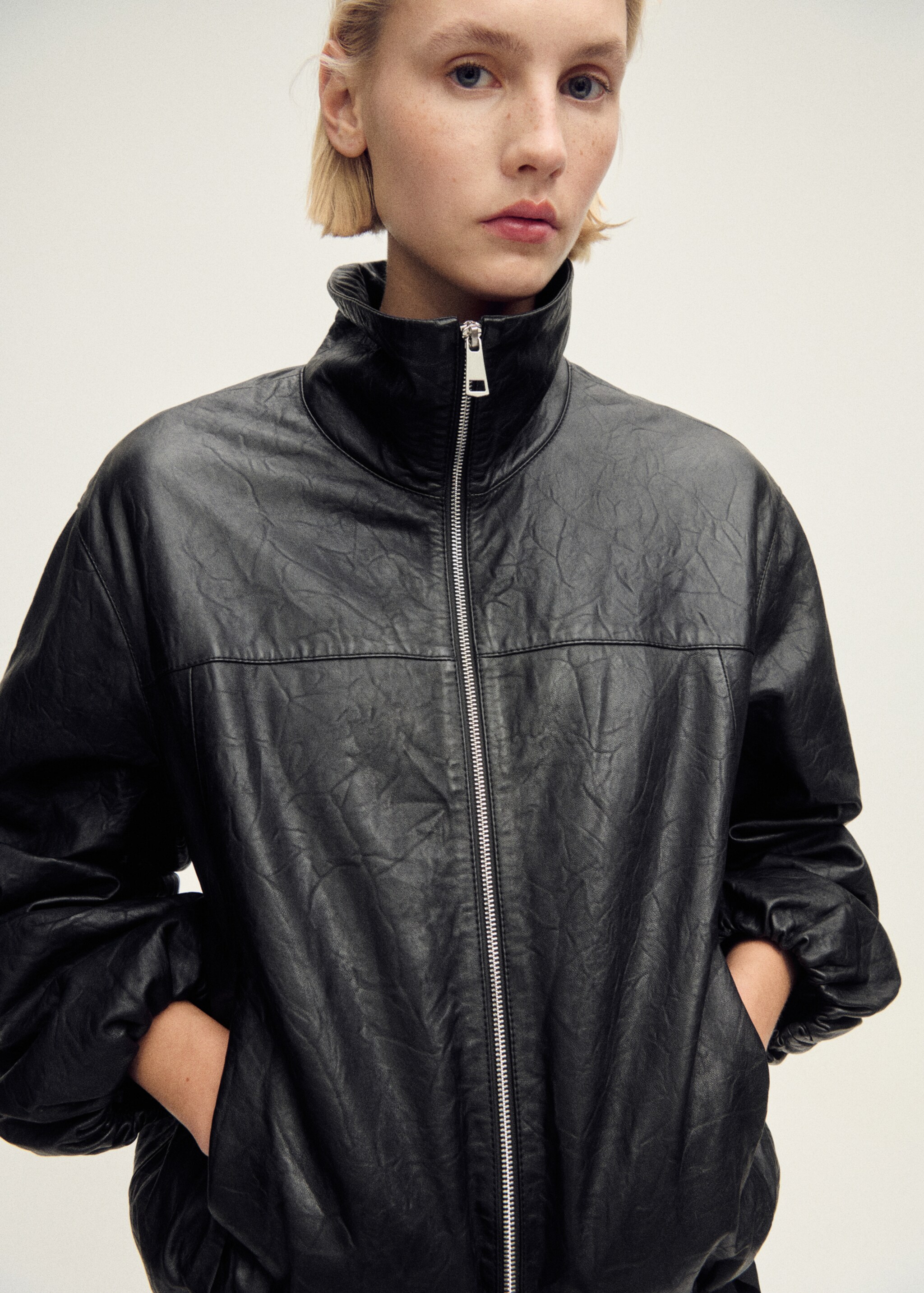 Oversized leather jacket - Medium plane