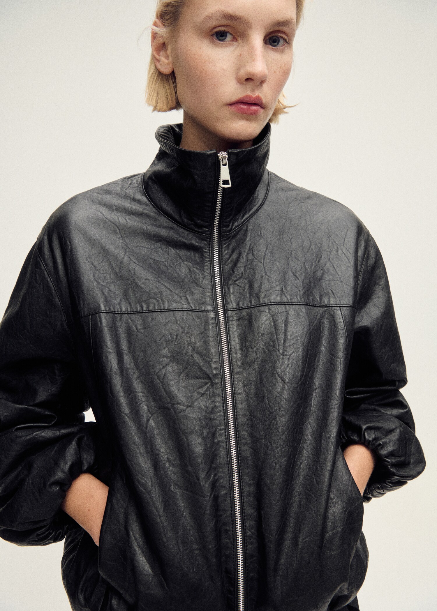 Oversized leather jacket - Medium plane