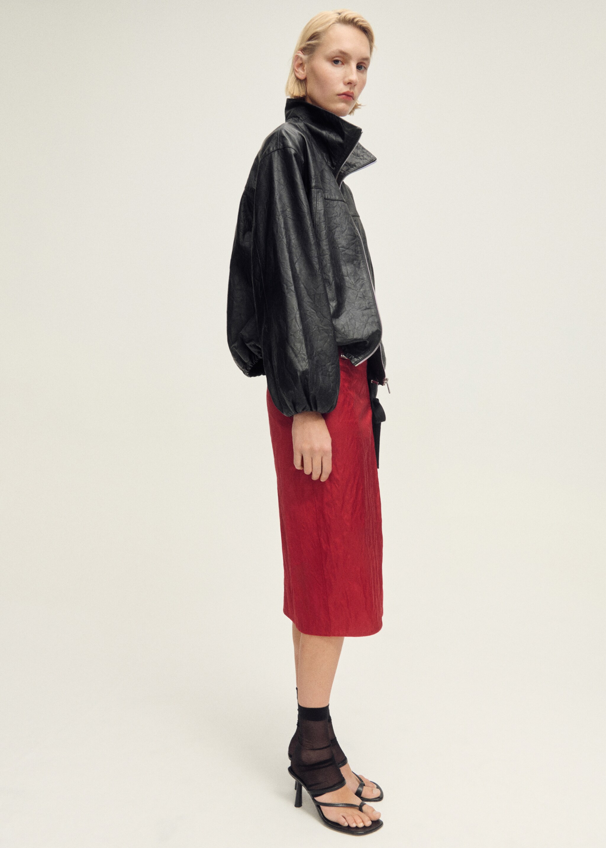 Oversized leather jacket - Details of the article 2