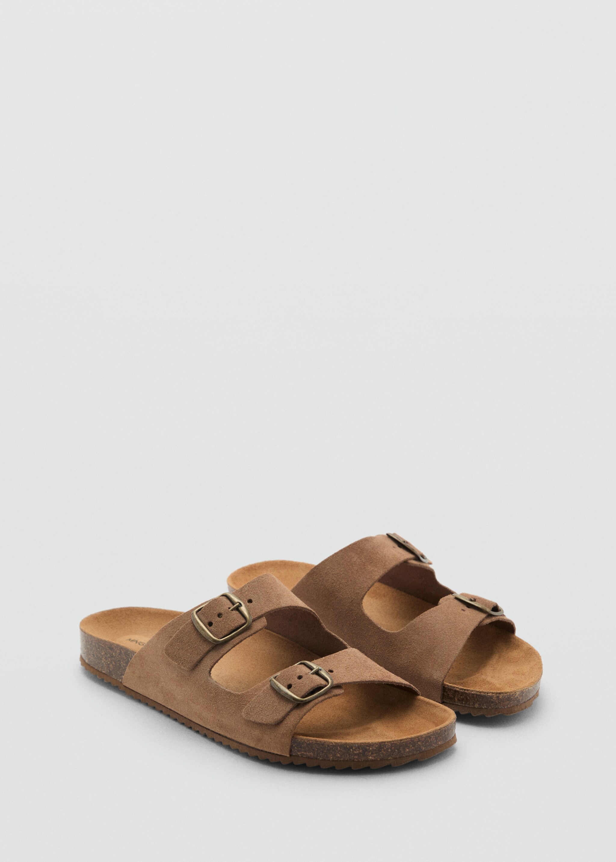 Buckles leather sandal - Medium plane