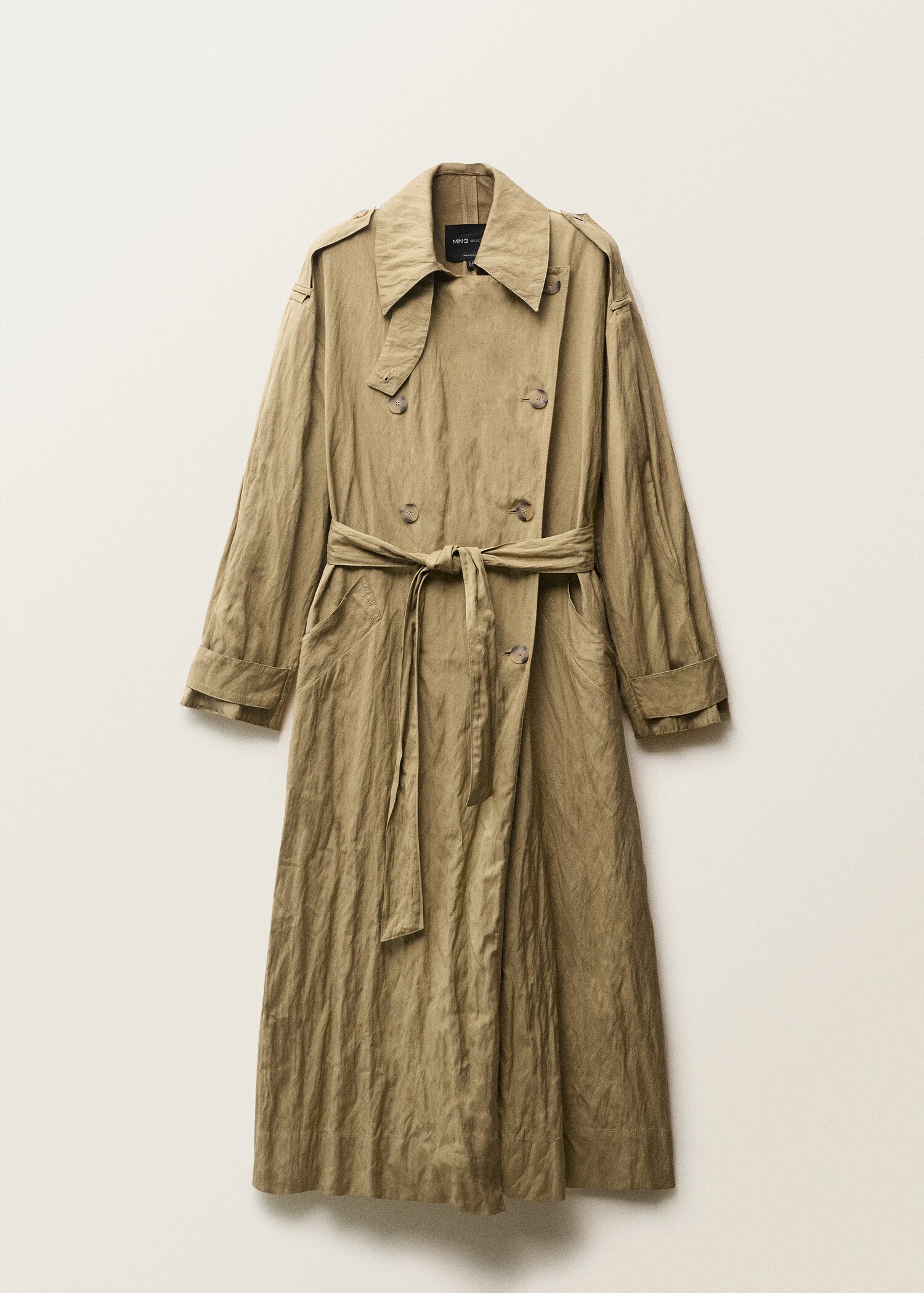 Oversized creased-effect trench coat - Details of the article 8