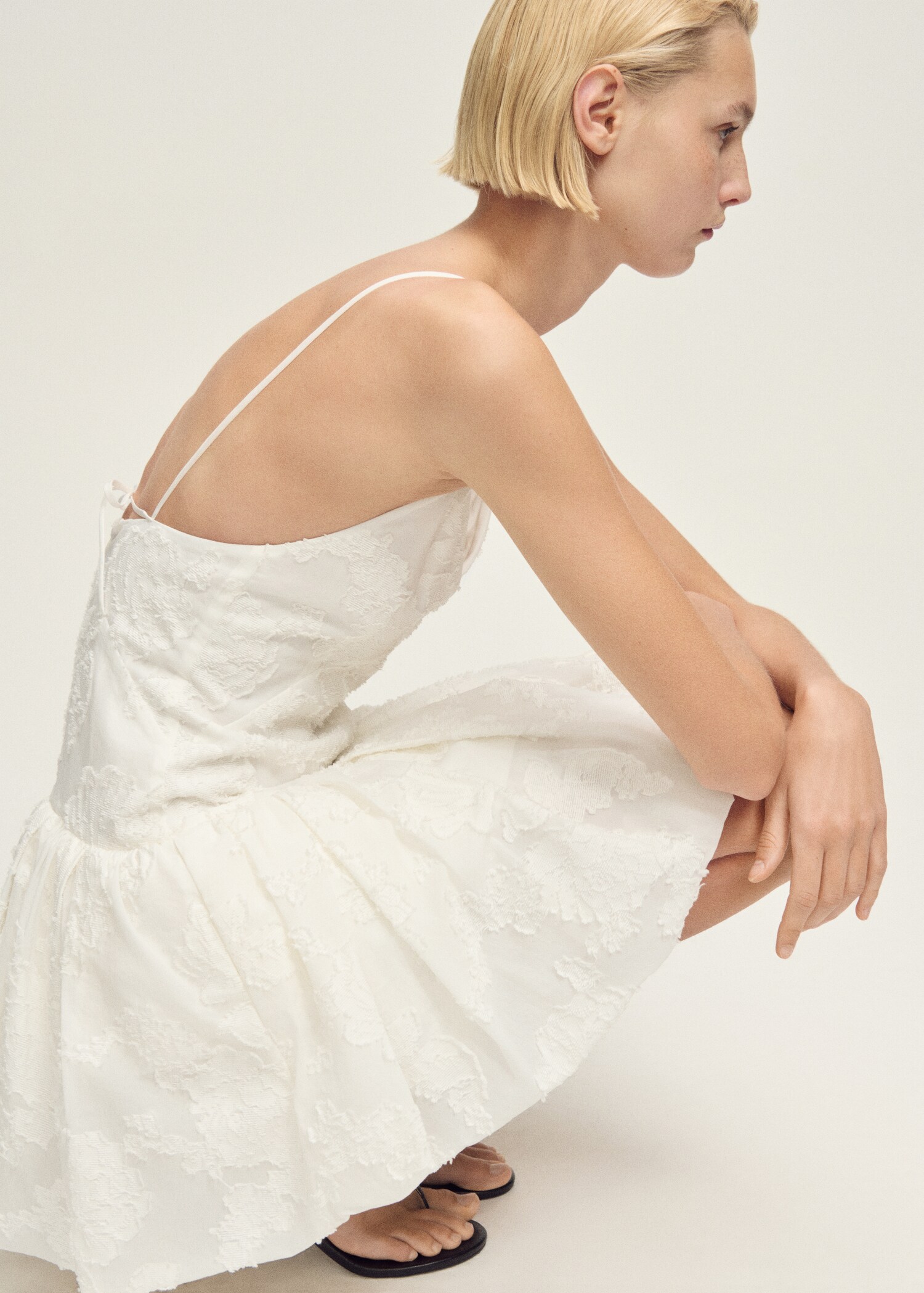 Robe ballon texturée - Plan moyen