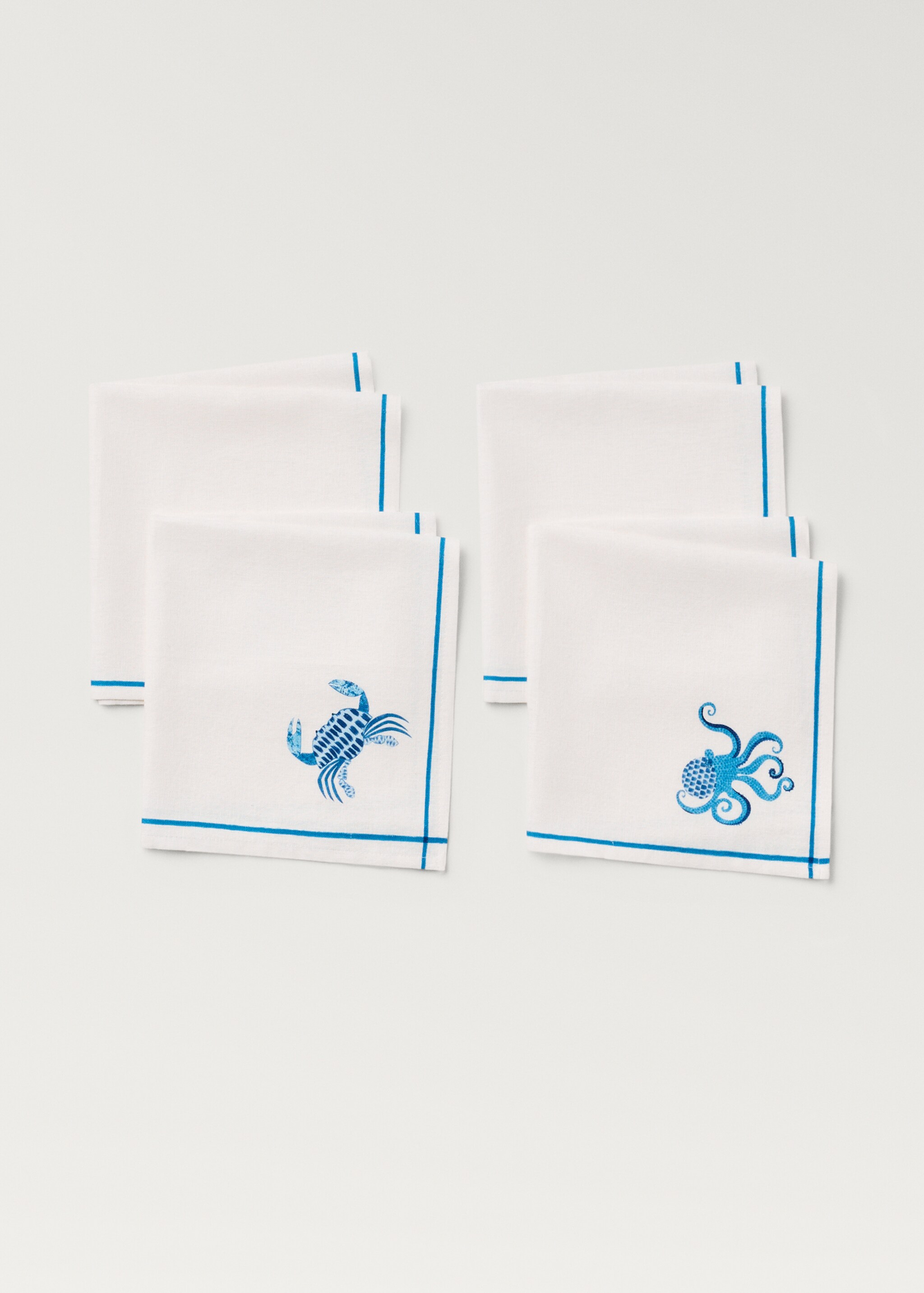 Serviettes en lin à imprimé marin - Détail de l'article 2